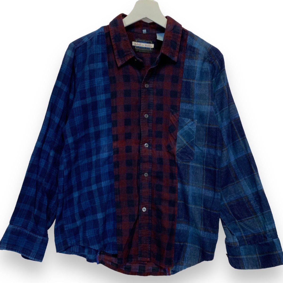 Needles NEEDLES REBUILD 7 CUT INDIGO OVERDYE FLANNEL SHIRT Size US S / EU 44-46 / 1 - 1 Thumbnail
