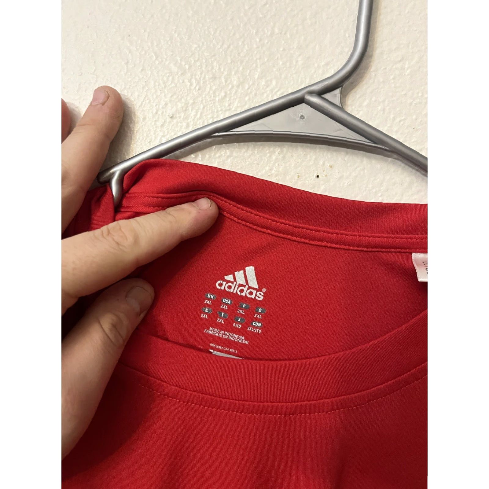 Adidas Adidas Climate Dri fit T Shirt Mens 2XL Red Casual Size US XXL / EU 58 / 5 - 4 Thumbnail