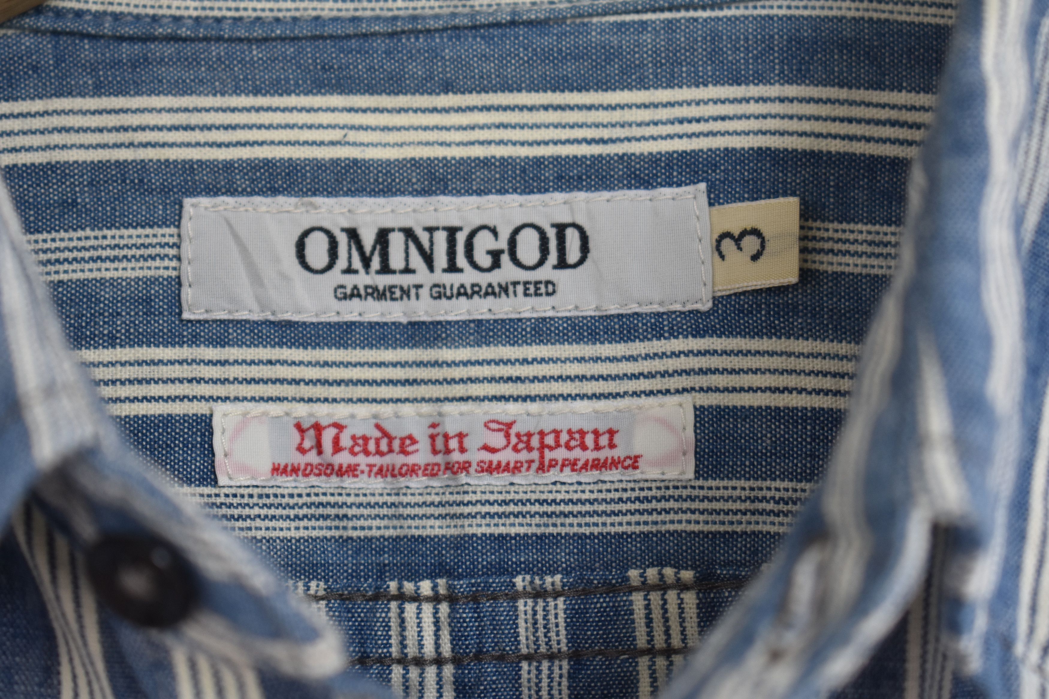 Japanese Brand × OMNIGOD Omnigod Selvadge Stripe Denim Shirt Size US S / EU 44-46 / 1 - 5 Thumbnail