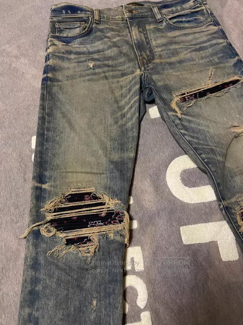 Amiri Amiri Cashew Flower Denim Pants, Size 32 Size US 32 / EU 48 - 2 Thumbnail