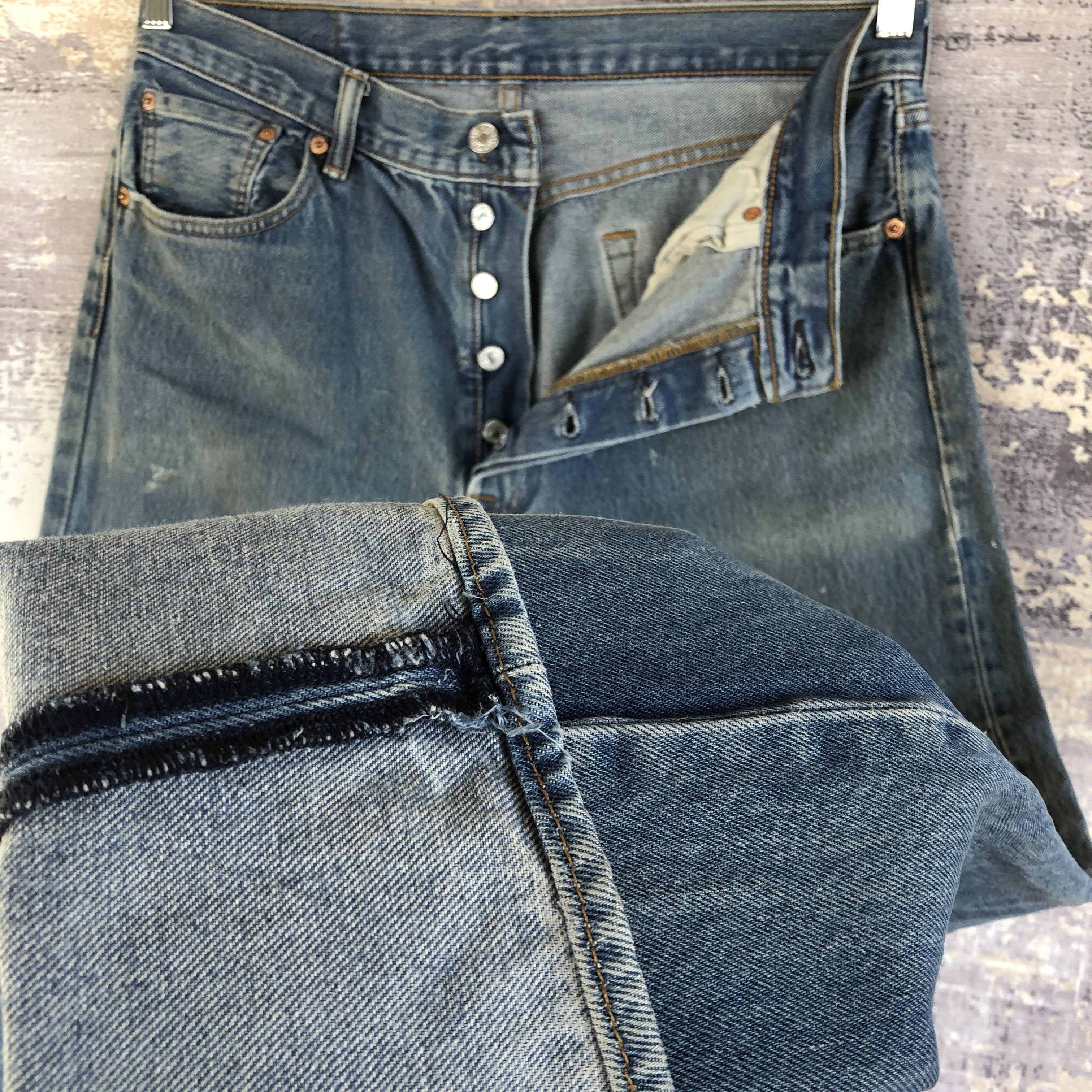 Levi's Vintage LVC 90s Levis 501 Faded Jeans Levi's Stonewsh Denim Size US 32 / EU 48 - 8 Thumbnail