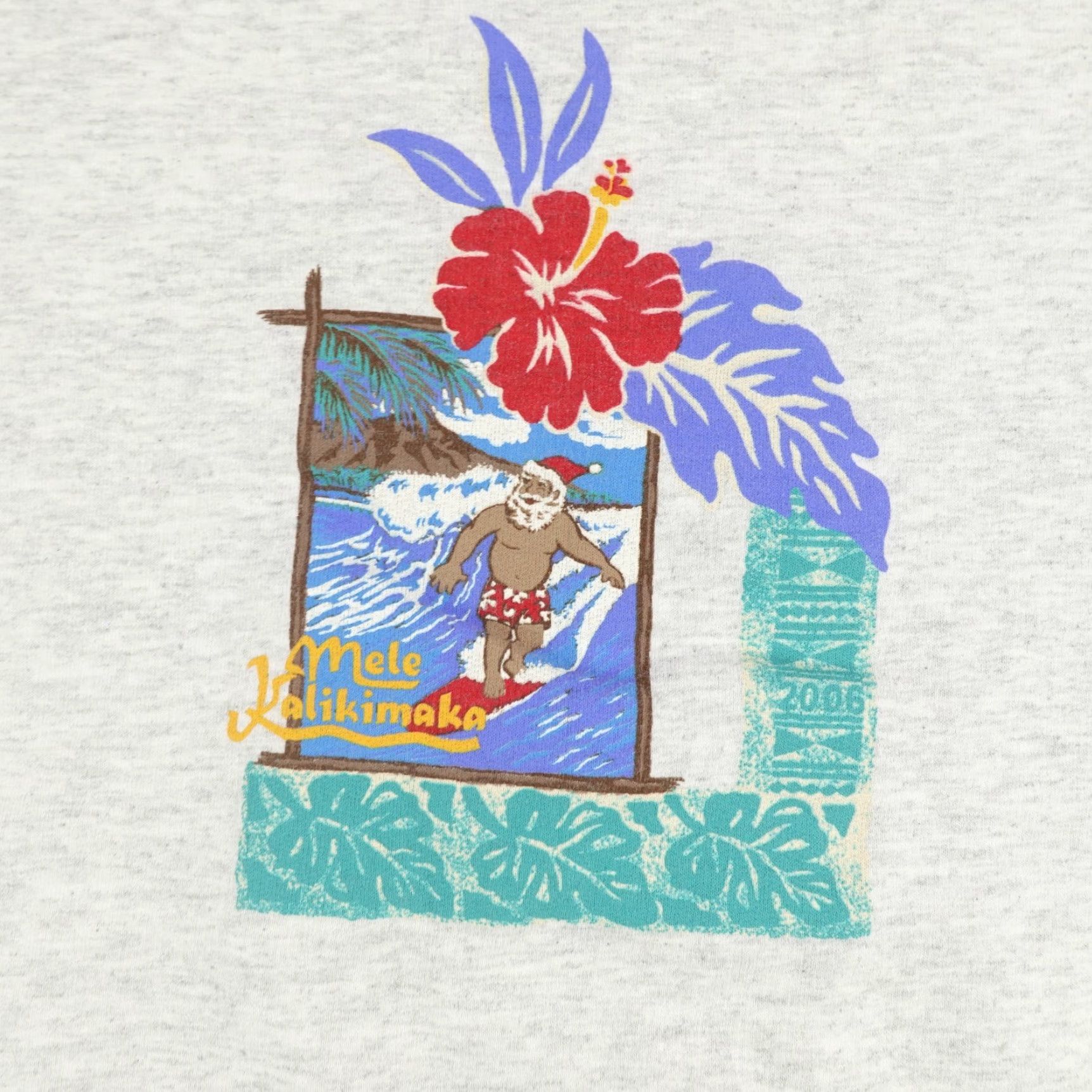 Reyn Spooner Reyn Spooner Sweatshirt Mens Large Gray Surfing Santa Klaus Hawaiian Shirt Pullover Crew Neck Beach Holiday Tropical Logo Mens Size US L / EU 52-54 / 3 - 5 Thumbnail