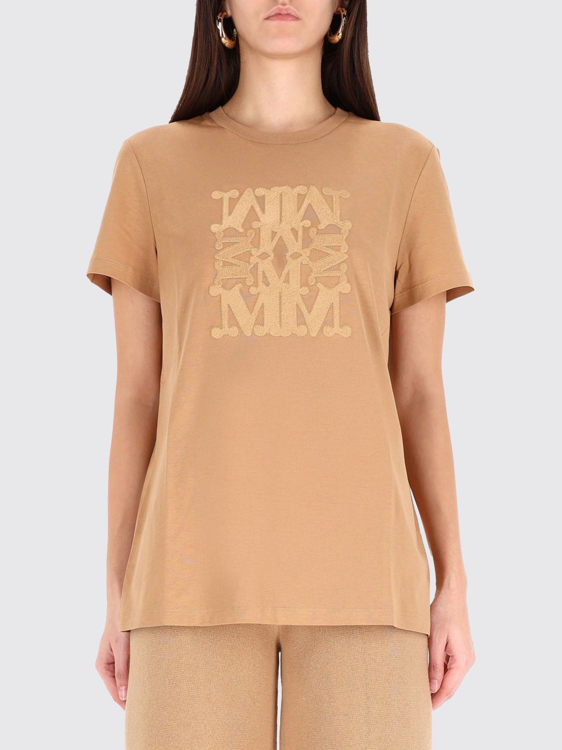 Max Mara Max Mara T-Shirt Woman Beige Size S / US 4 / IT 40 - 1 Thumbnail