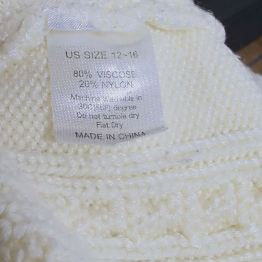 Other Unbranded Cozy Cream Cable Knit Sweater Dress Sz 12-16 34 I Size L / US 10 / IT 46 - 5 Thumbnail