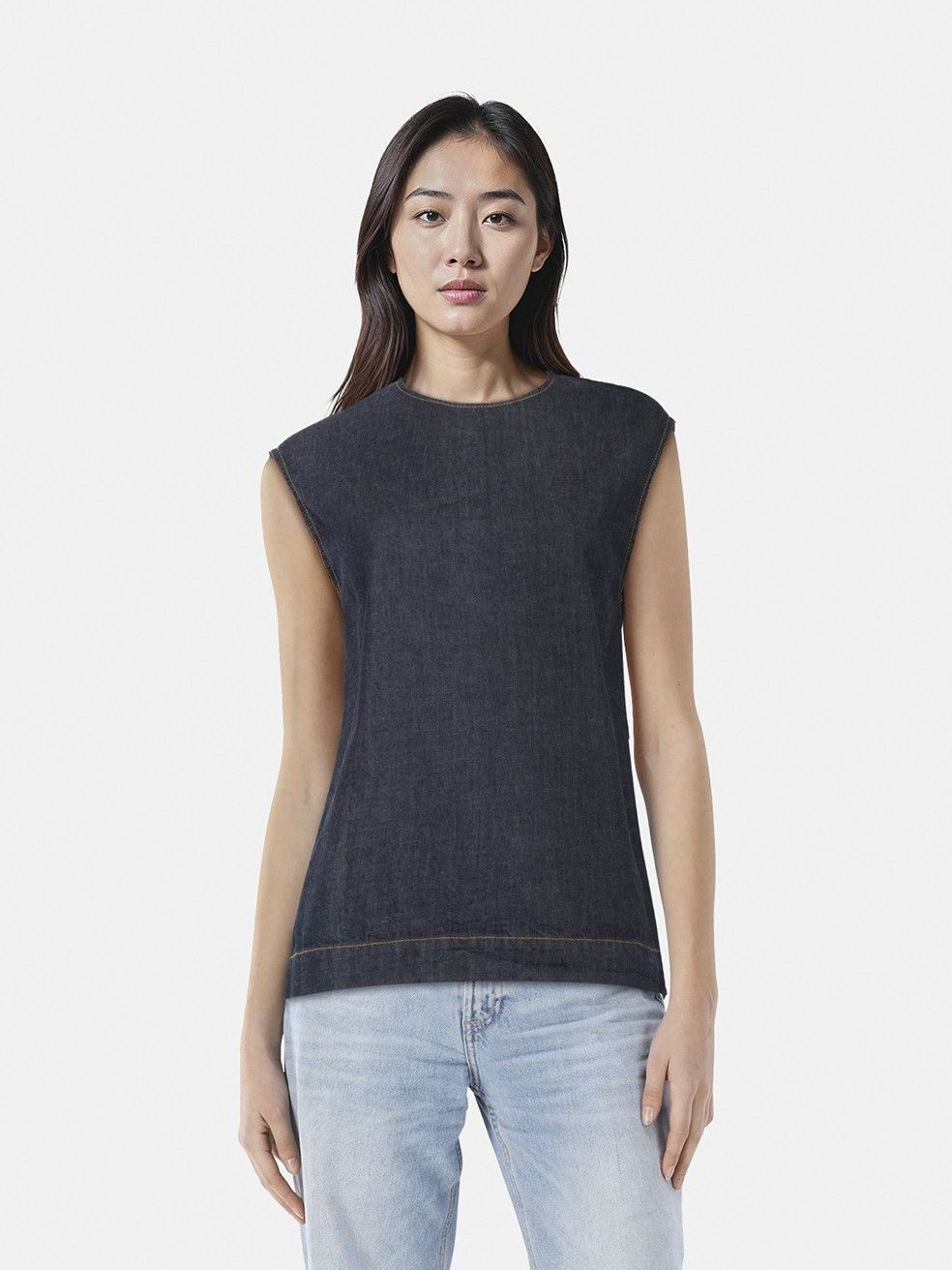 Stella McCartney Navy Denim Sleeveless Tank Top Size XS / US 0-2 / IT 36-38 - 1 Thumbnail