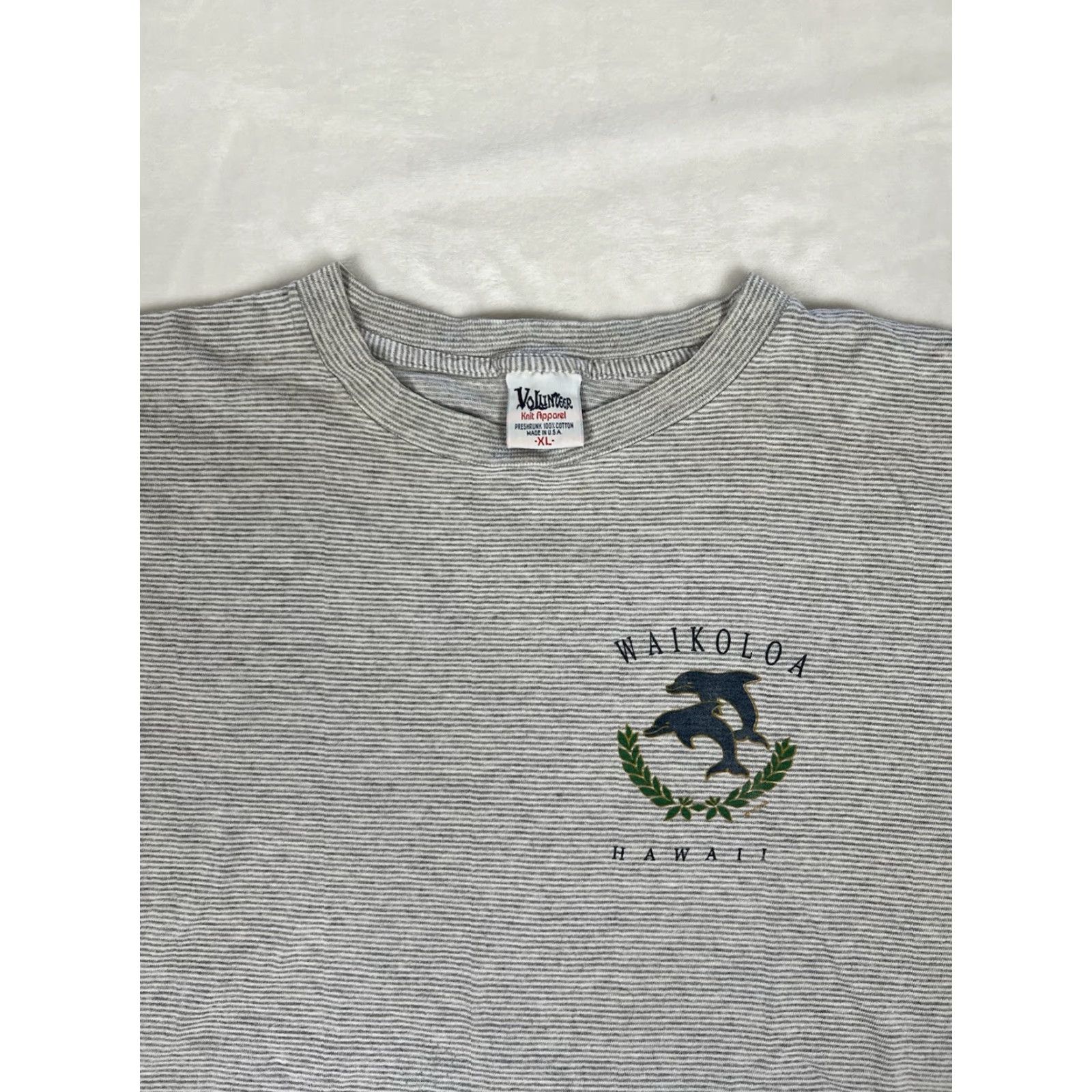 Vintage VINTAGE Volunteer T-Shirt Striped Shirt XL Men Gray USA 90s Hawaii Beach Short Sleeve Size US XL / EU 56 / 4 - 3 Thumbnail