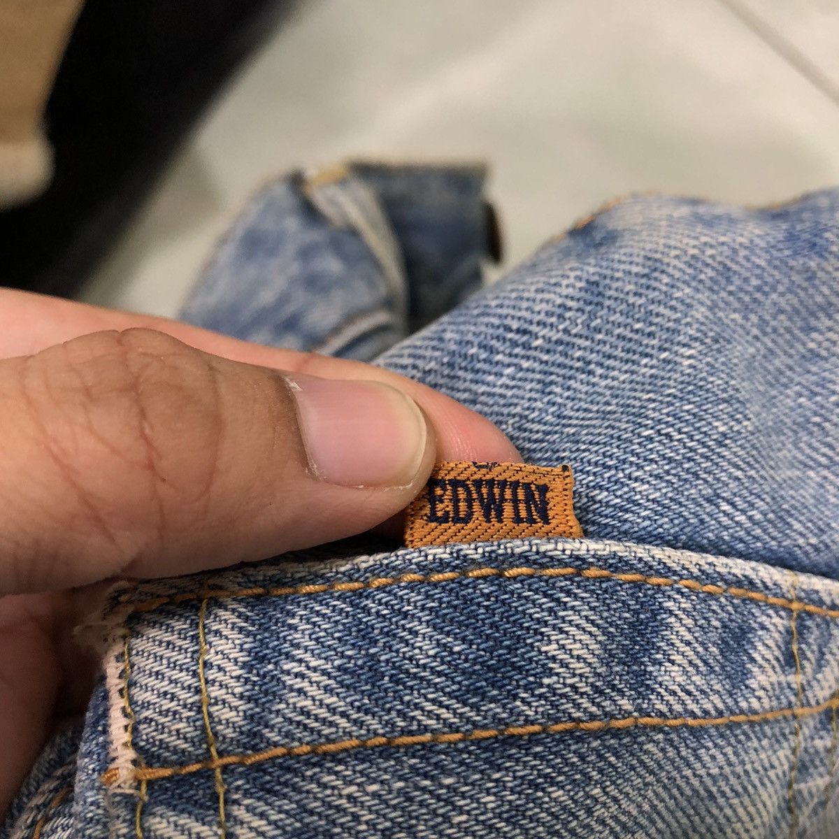 Japanese Brand 🔥90’s Vintage Edwin Distressed Denim Jeans Cowboy Design Size US 32 / EU 48 - 13 Thumbnail