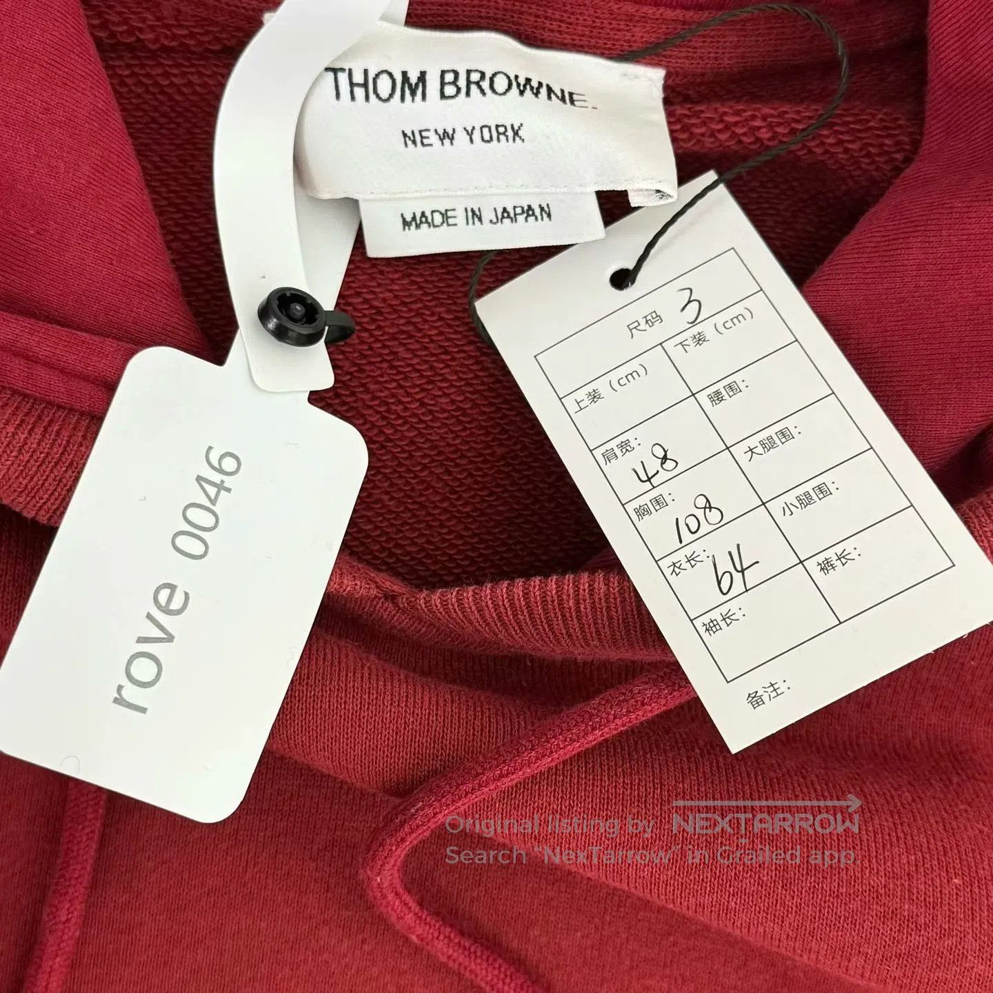 Thom Browne thom browne red striped hoodie size 3.xy Size US M / EU 48-50 / 2 - 5 Thumbnail