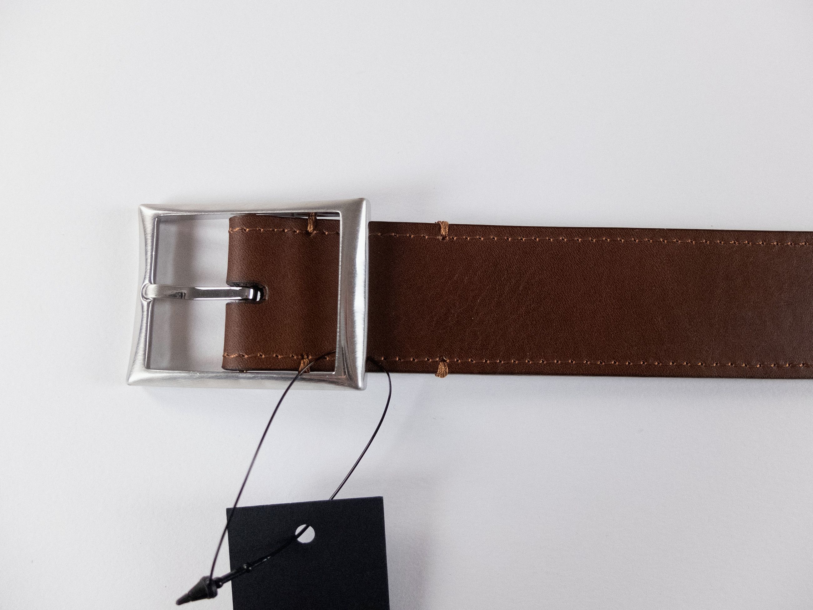 Berluti BERLUTI brown contrast stitch classic leather belt 90 Size 36 - 2 Thumbnail