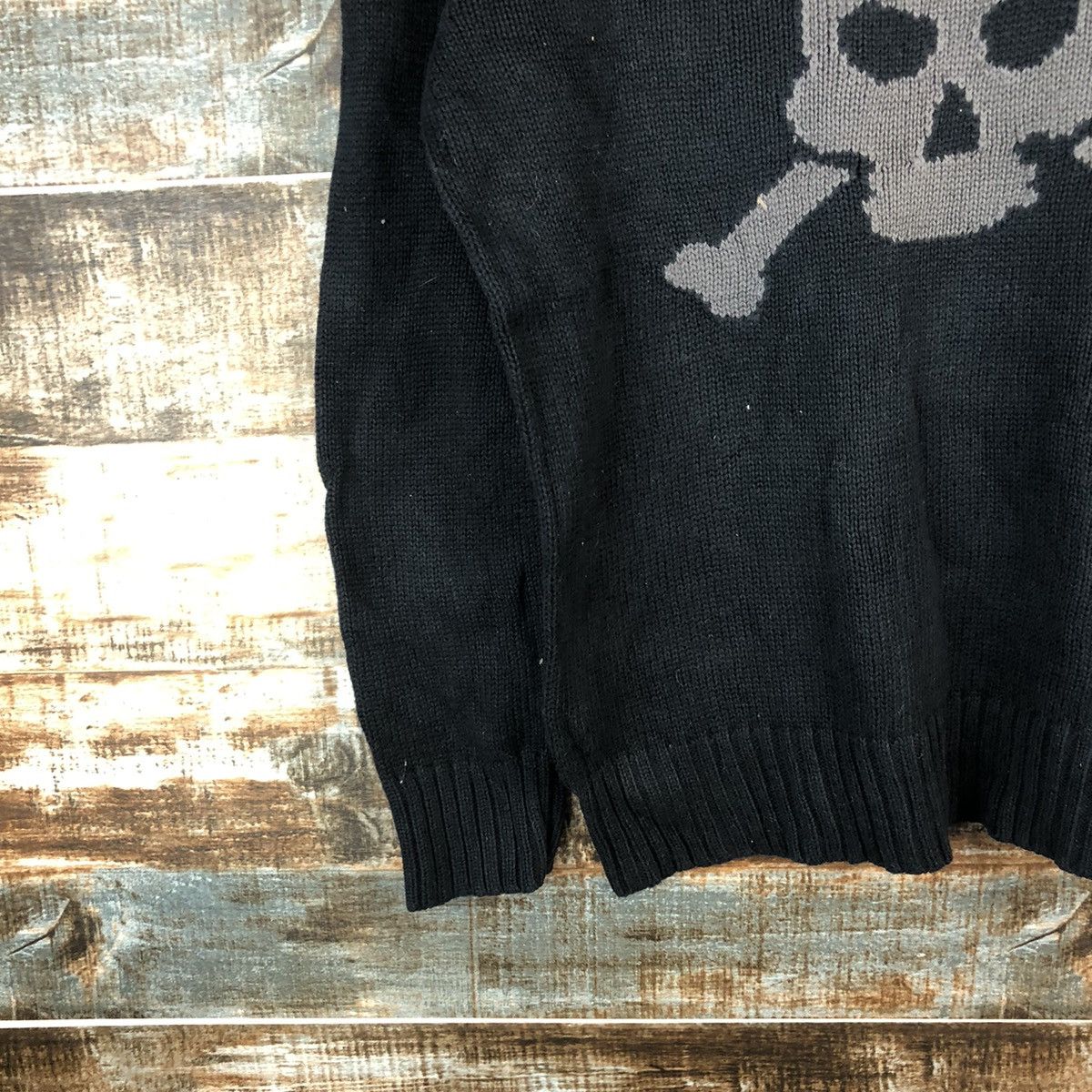 Japanese Brand D japan Skulls Black sweatshirt Knitwear #A1813 Size US M / EU 48-50 / 2 - 7 Thumbnail