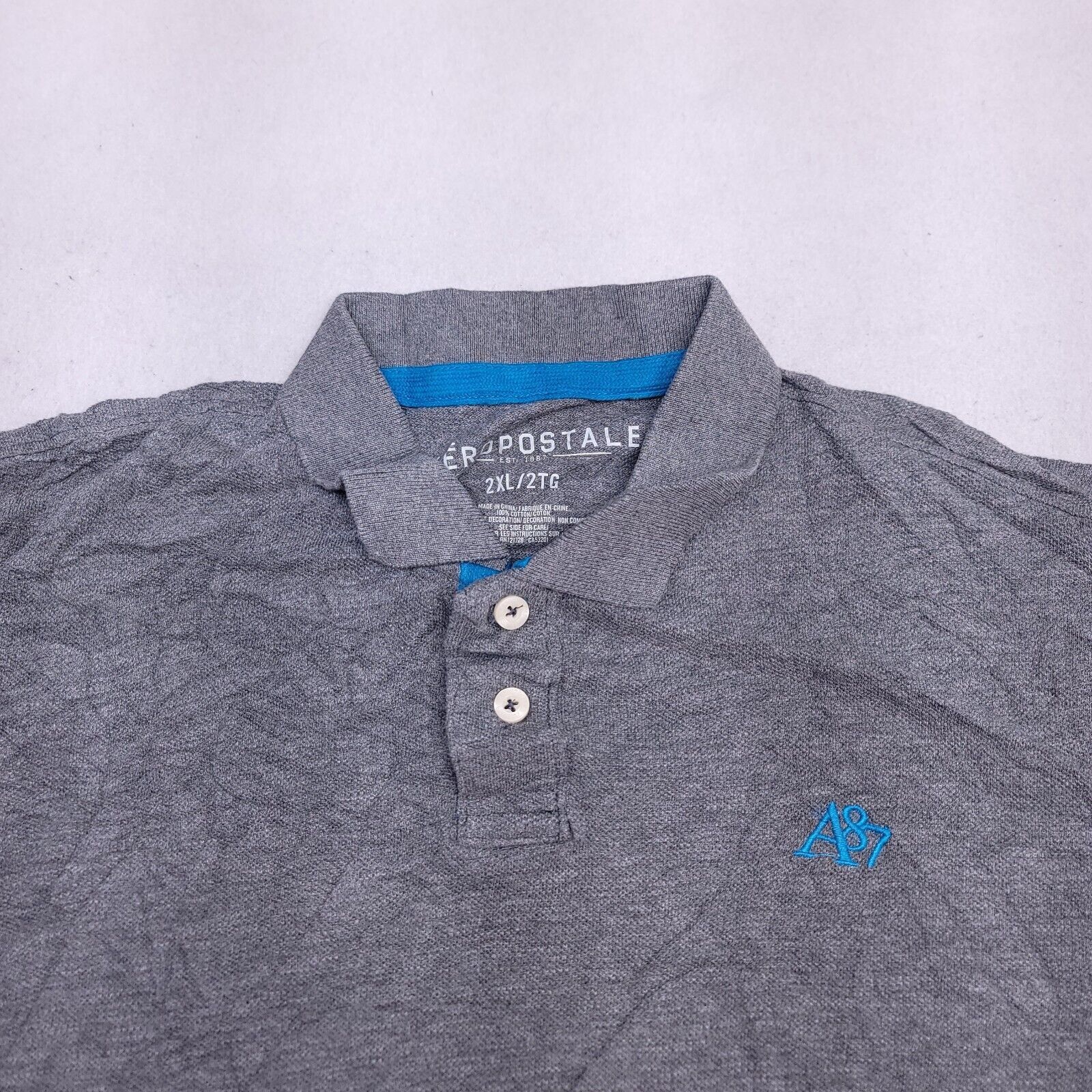 Aeropostale Aeropostale Casual Pullover Polo Shirt Mens Size 2XL Gray Size US XXL / EU 58 / 5 - 1 Thumbnail