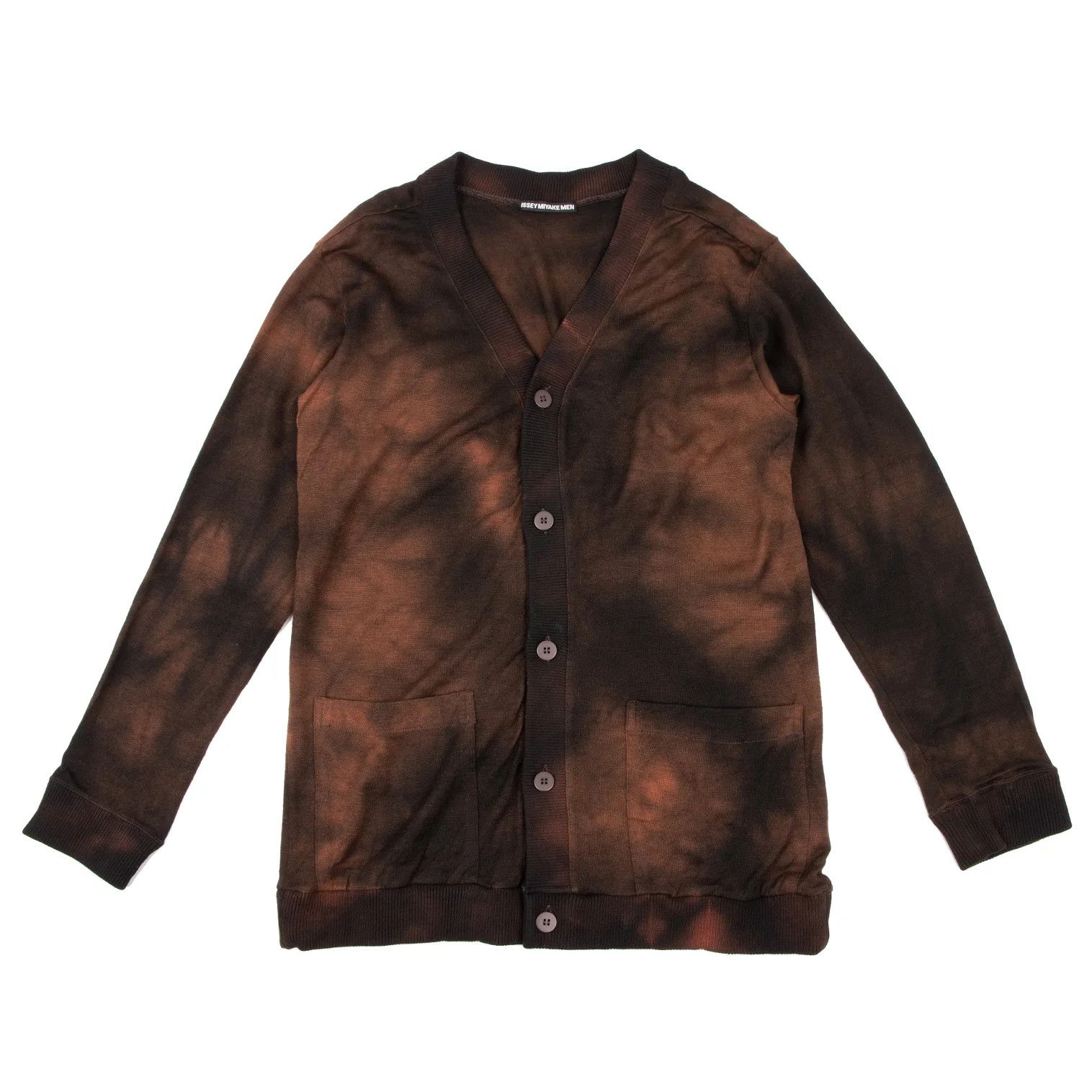 Issey Miyake Tie-Dye Wool Knit Cardigan in Brown and Black Size US XL / EU 56 / 4 - 1 Thumbnail