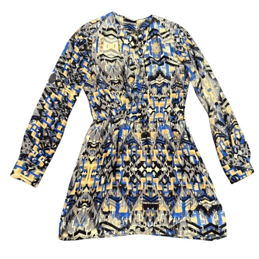 Parker Parker Geo Abstract Long Sleeve V-Neck Mini Dress, Size XS Size XS / US 0-2 / IT 36-38 - 1 Thumbnail