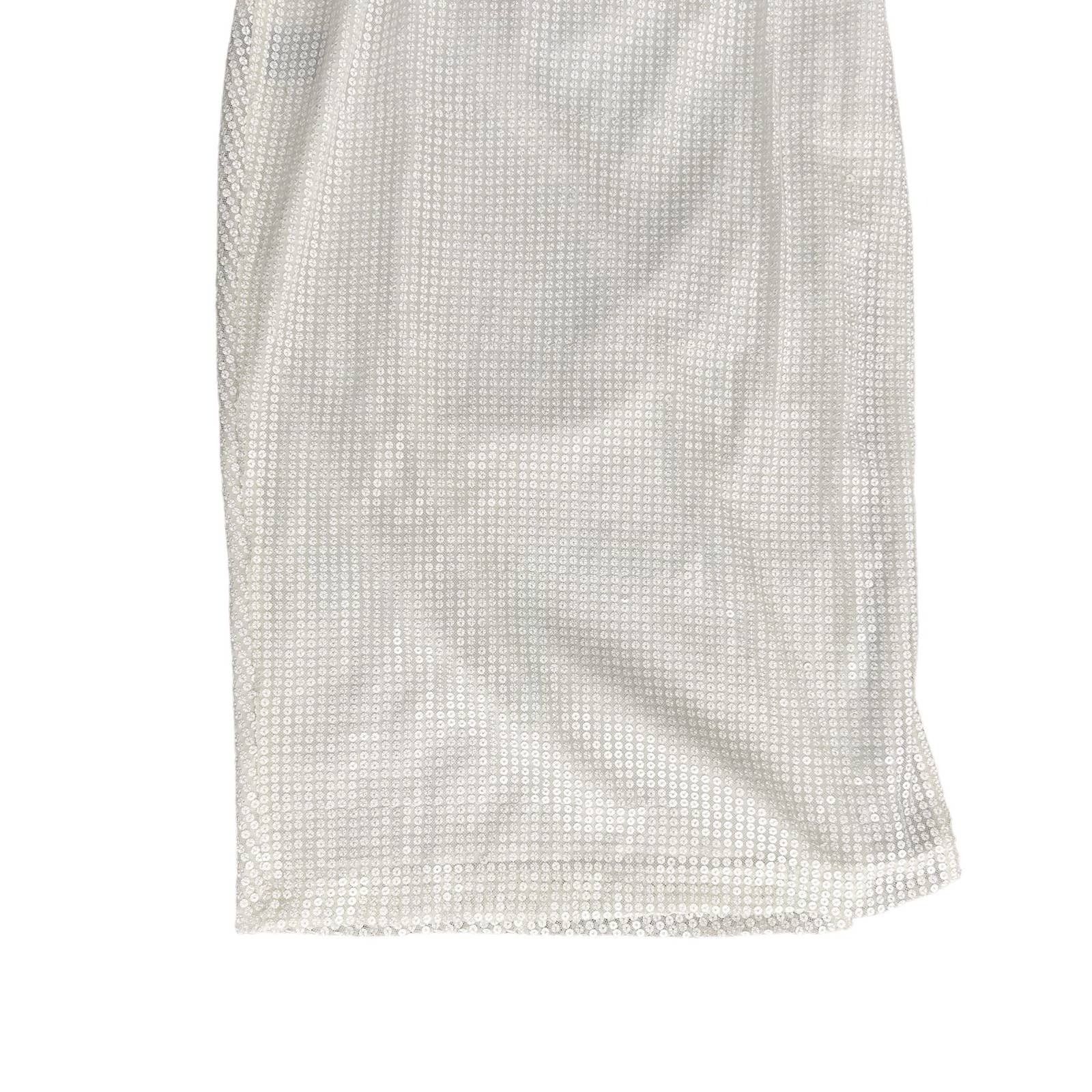 Other Michael Costello x Revolve White Sequin One Shoulder Dress M Size M / US 6-8 / IT 42-44 - 7 Thumbnail