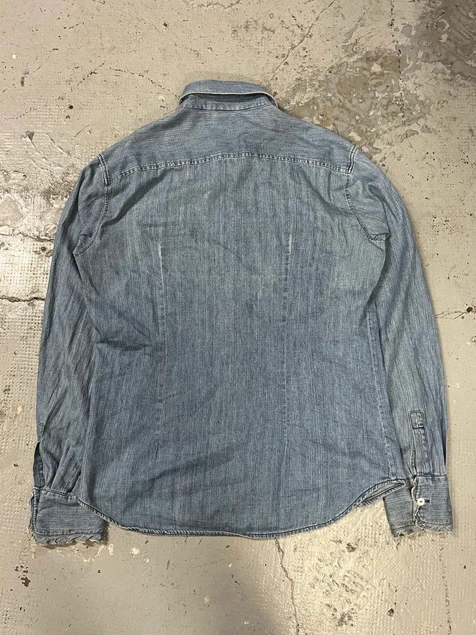 Dolce & Gabbana 2000s Dolce & Gabbana Lines Blue Denim Shirt Size US M / EU 48-50 / 2 - 6 Thumbnail