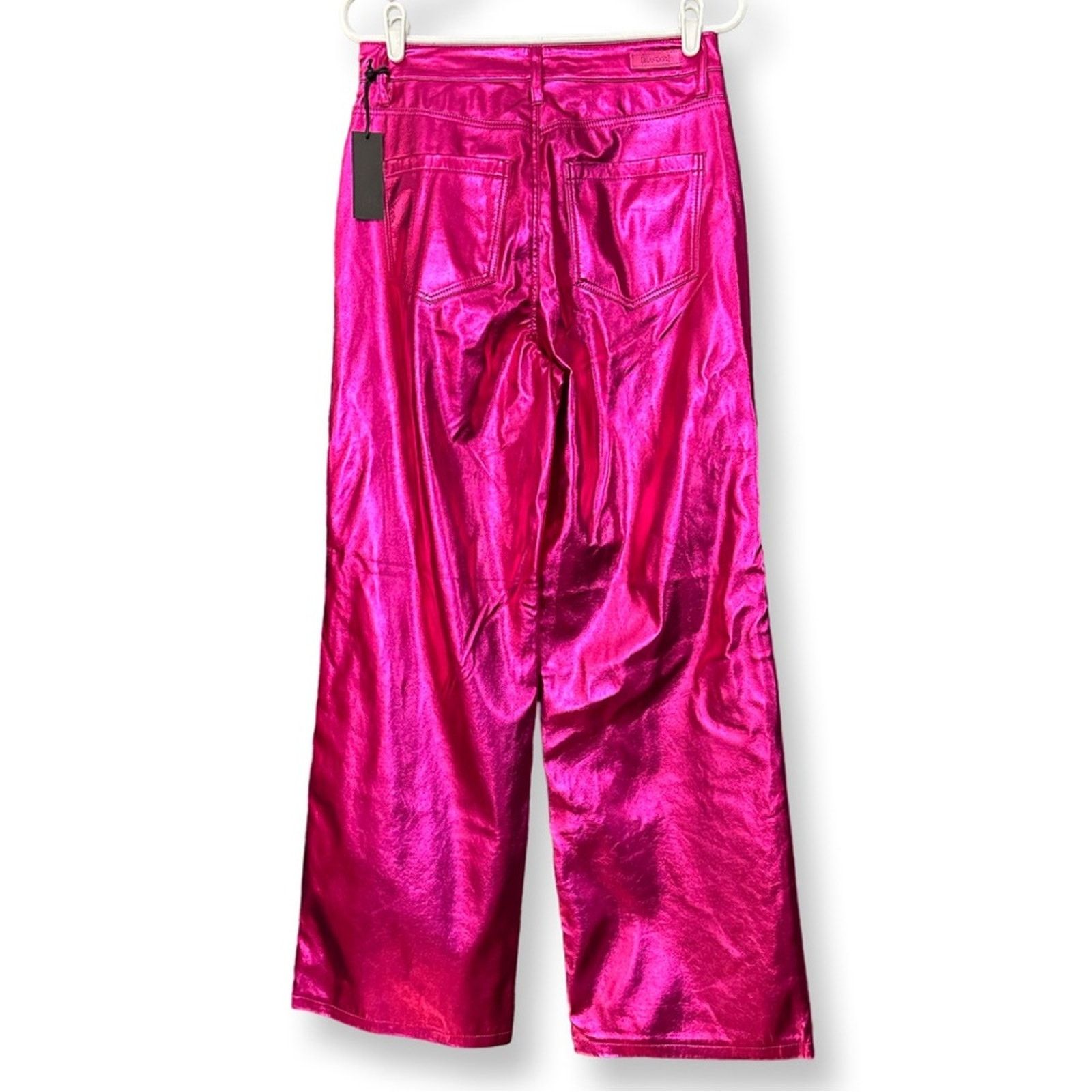 BLANKNYC [BlankNYC] NWT Hot Pink Faux Leather Wide Leg Franklin Pant Size 28" / US 6 / IT 42 - 5 Thumbnail