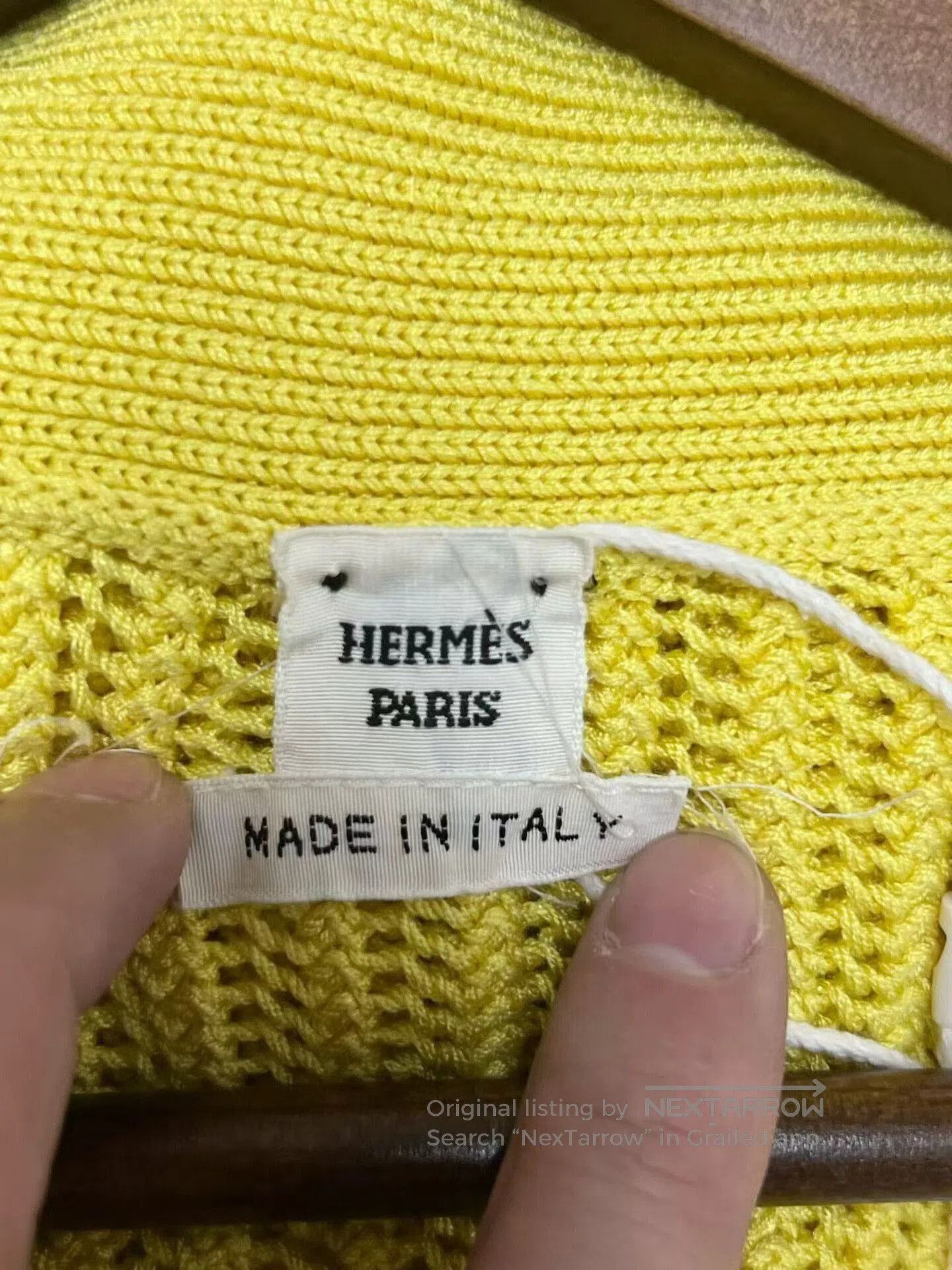 Hermes Hermes Knitted Cardigan in Yellow. Size XS / US 0-2 / IT 36-38 - 6 Thumbnail