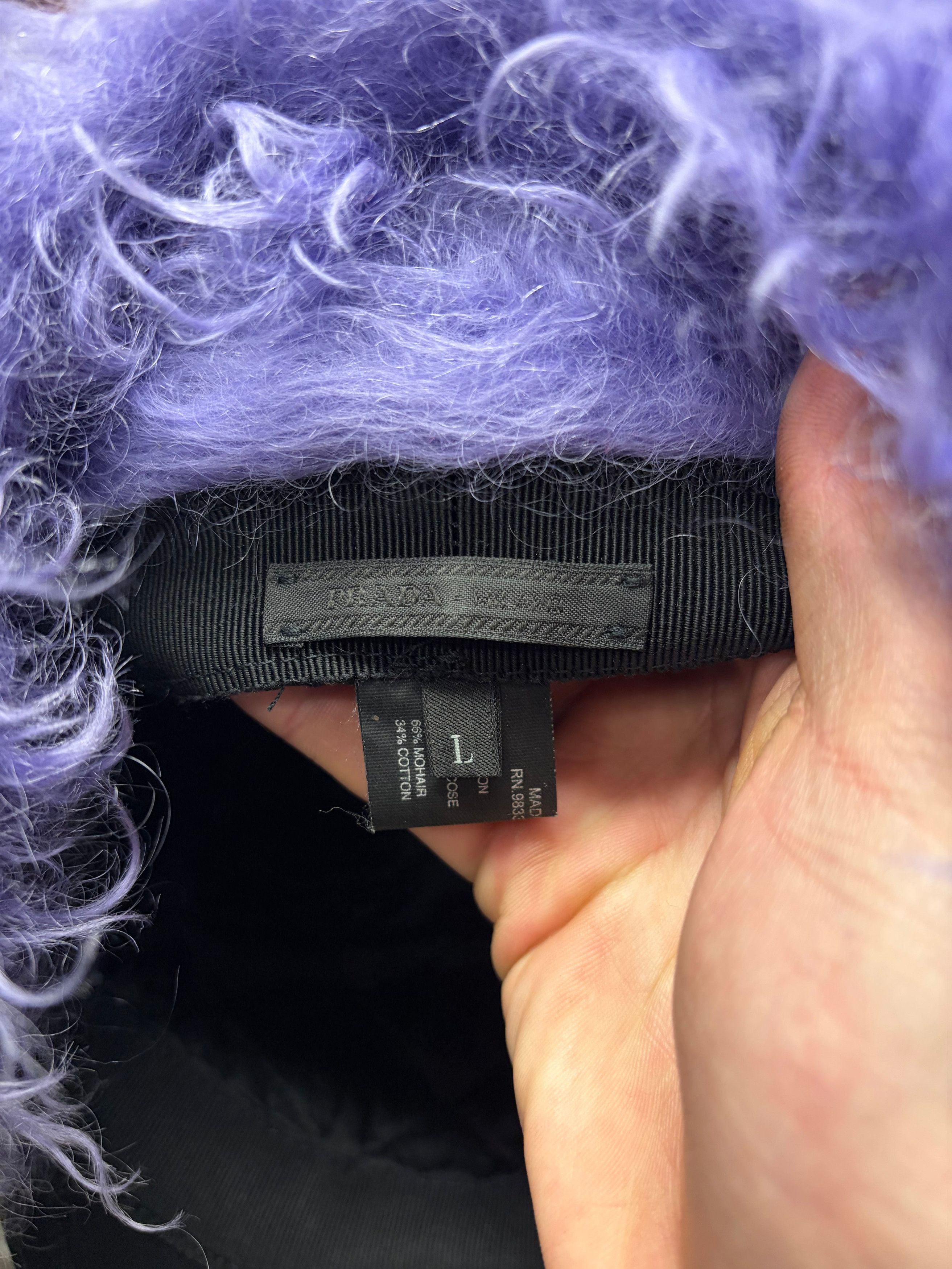 Prada AW2019 Prada Purple Fur Nylon Ushanka ‘Trapper’ Hat Size ONE SIZE - 4 Thumbnail