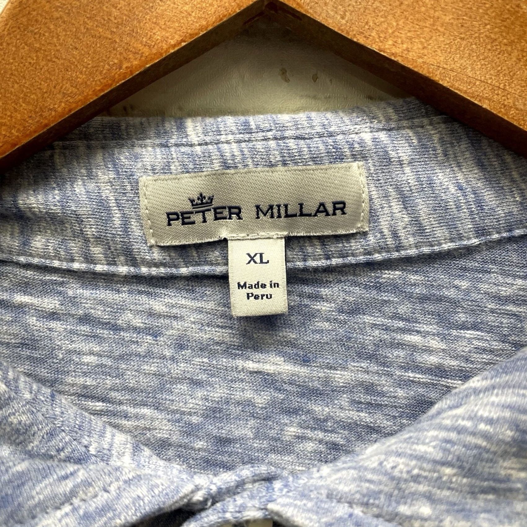 Peter Millar Peter Millar Polo Shirt Mens Size XL Blue Cotton Polo Shirt Mens XL Blue Polo Shirt Size US XL / EU 56 / 4 - 4 Thumbnail