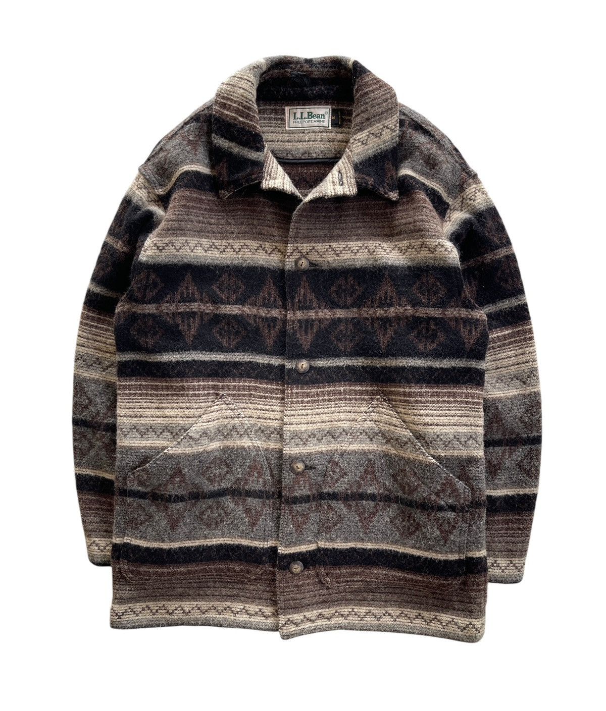 L.L. Bean Vintage L.L.Bean Wool Aztec Jacket Size US M / EU 48-50 / 2 - 2 Thumbnail
