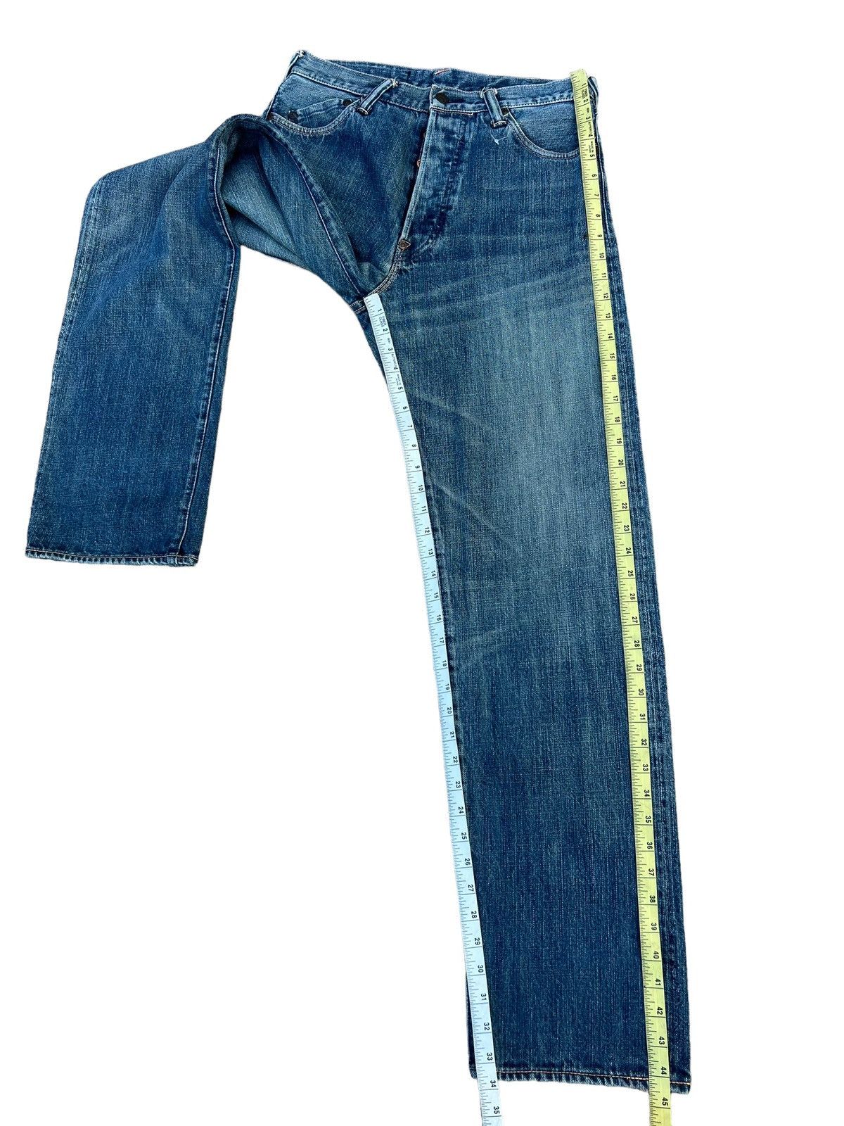 Evisu Vintage Evisu Yamane TATEOTI Faded Blue Denim Selvedge Jeans Size US 31 - 5 Thumbnail