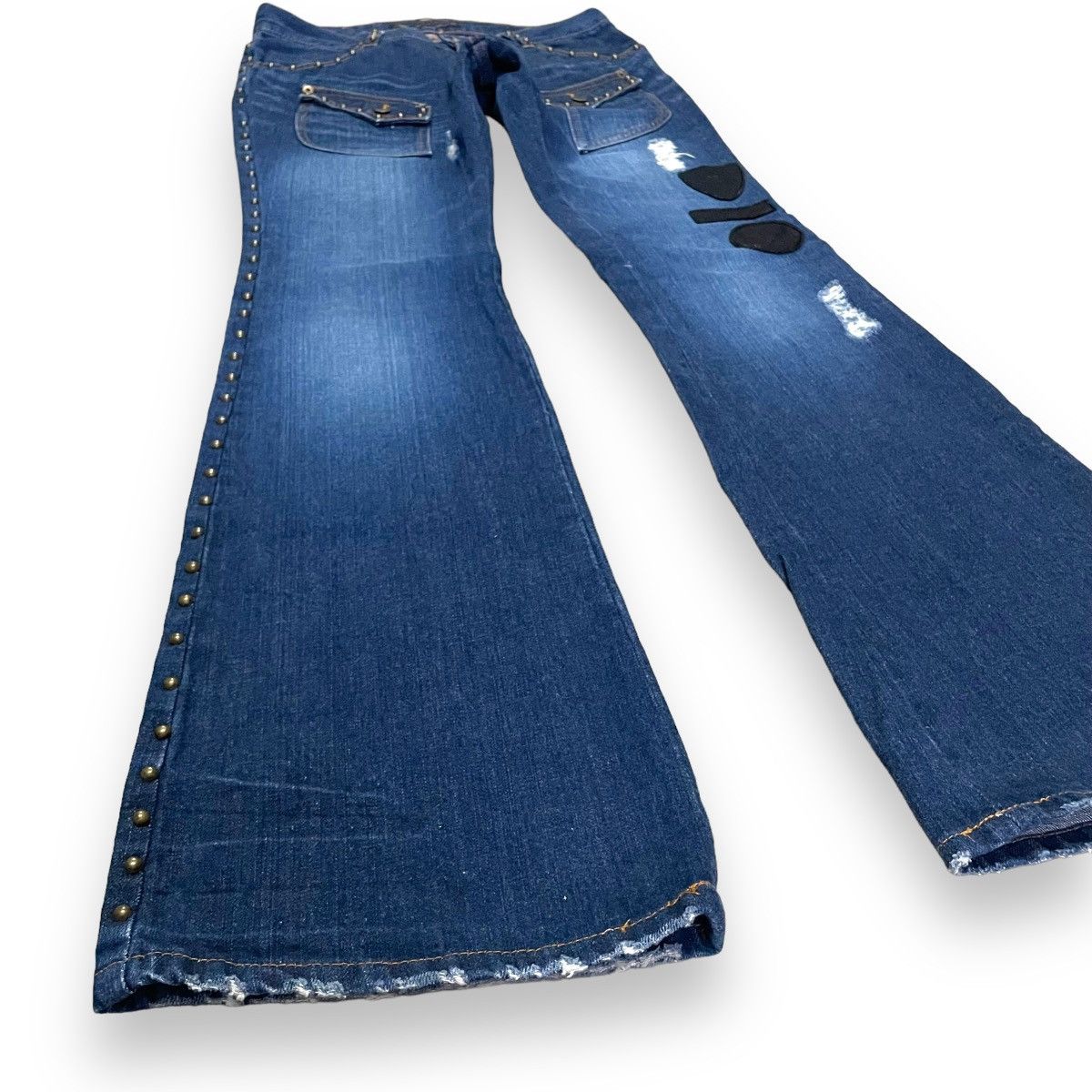 If Six Was Nine × Japanese Brand × Le Grande Bleu (L.G.B.) 🇯🇵 SUPER FLARE FLOW HAND JAM LOW RISE DENIM PANTS Size US 30 / EU 46 - 5 Thumbnail
