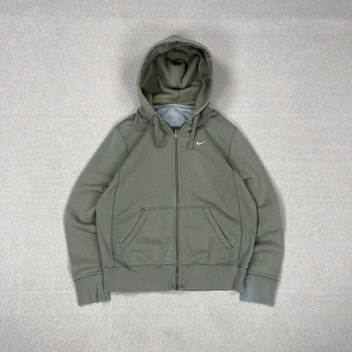 Nike VINTAGE Y2K NIKE KHAKI FADED WASHED ZIP HOODIE Size US M / EU 48-50 / 2 - 1 Thumbnail