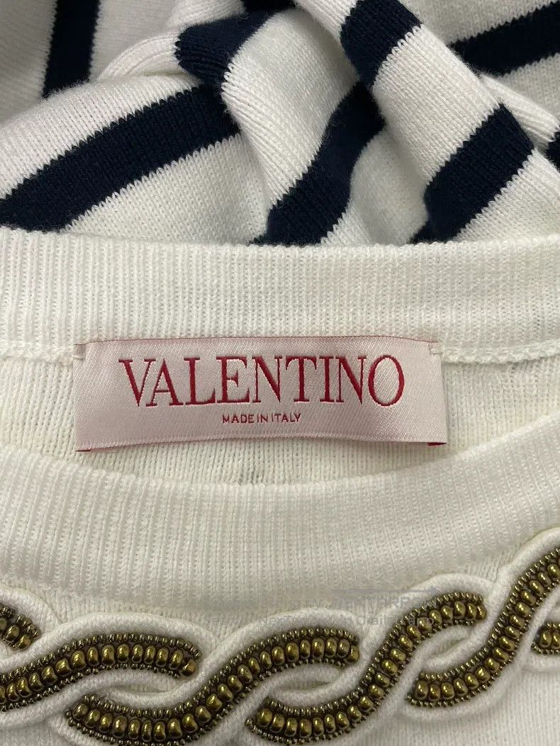 Valentino Valentino Beaded black and white gold buttoned striped kni Size S / US 4 / IT 40 - 4 Thumbnail