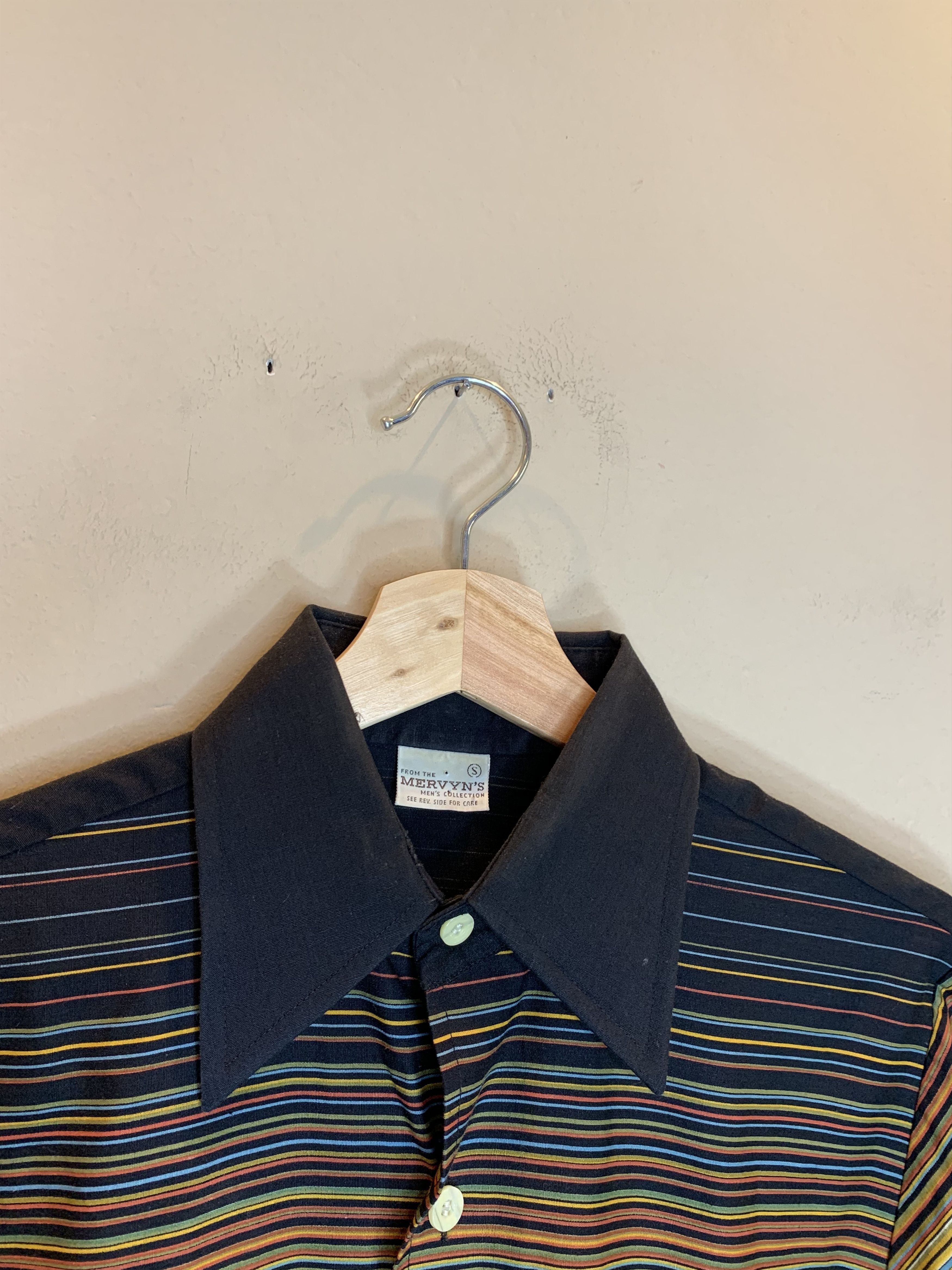 Vintage *RARE* Vintage 70’s Mervyn’s Gradient Stripe Button Shirt Size US S / EU 44-46 / 1 - 6 Thumbnail