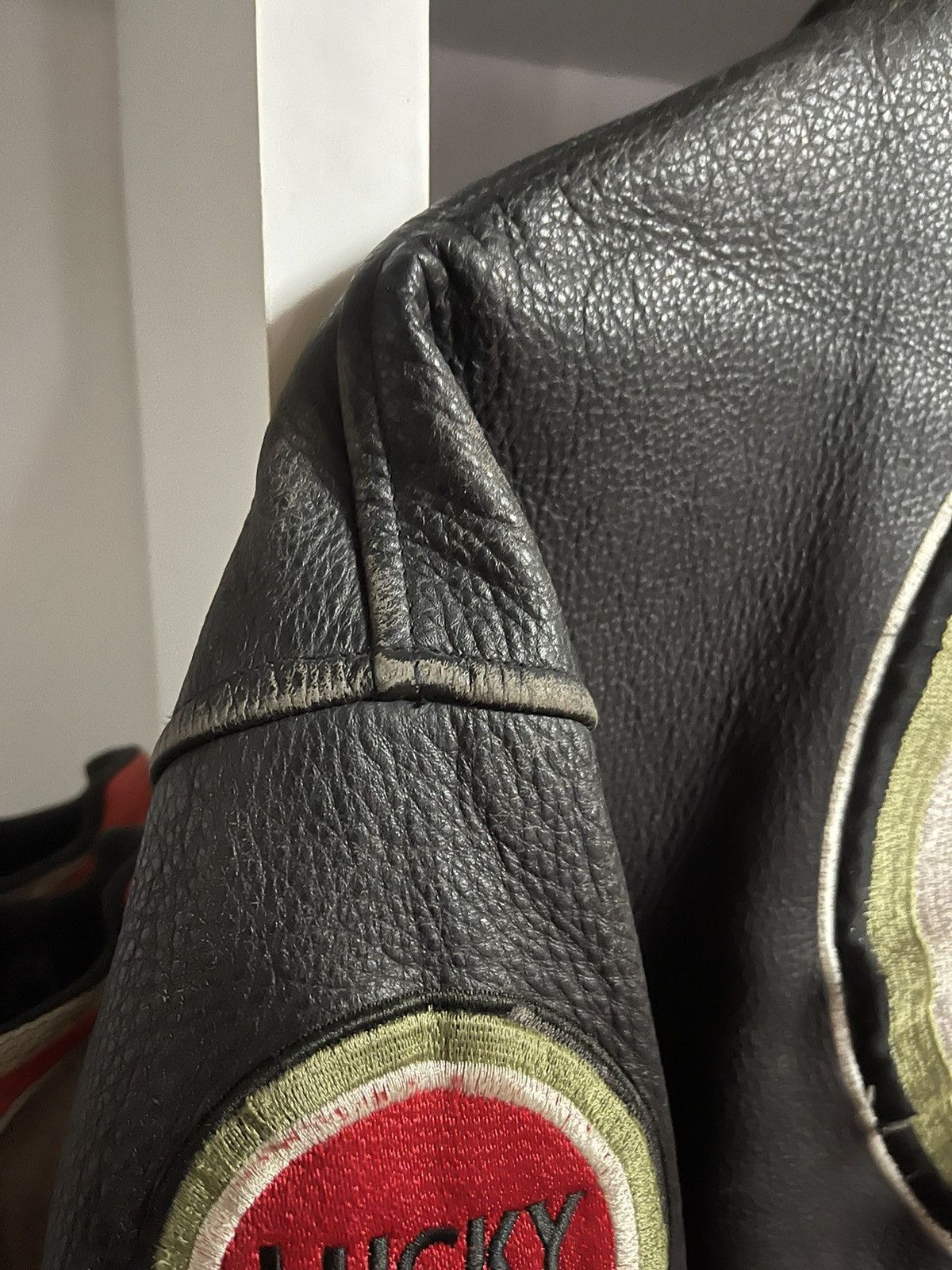 Vintage Vtg Lucky Strike Big Logo Leather Jacket Size US S / EU 44-46 / 1 - 18 Thumbnail