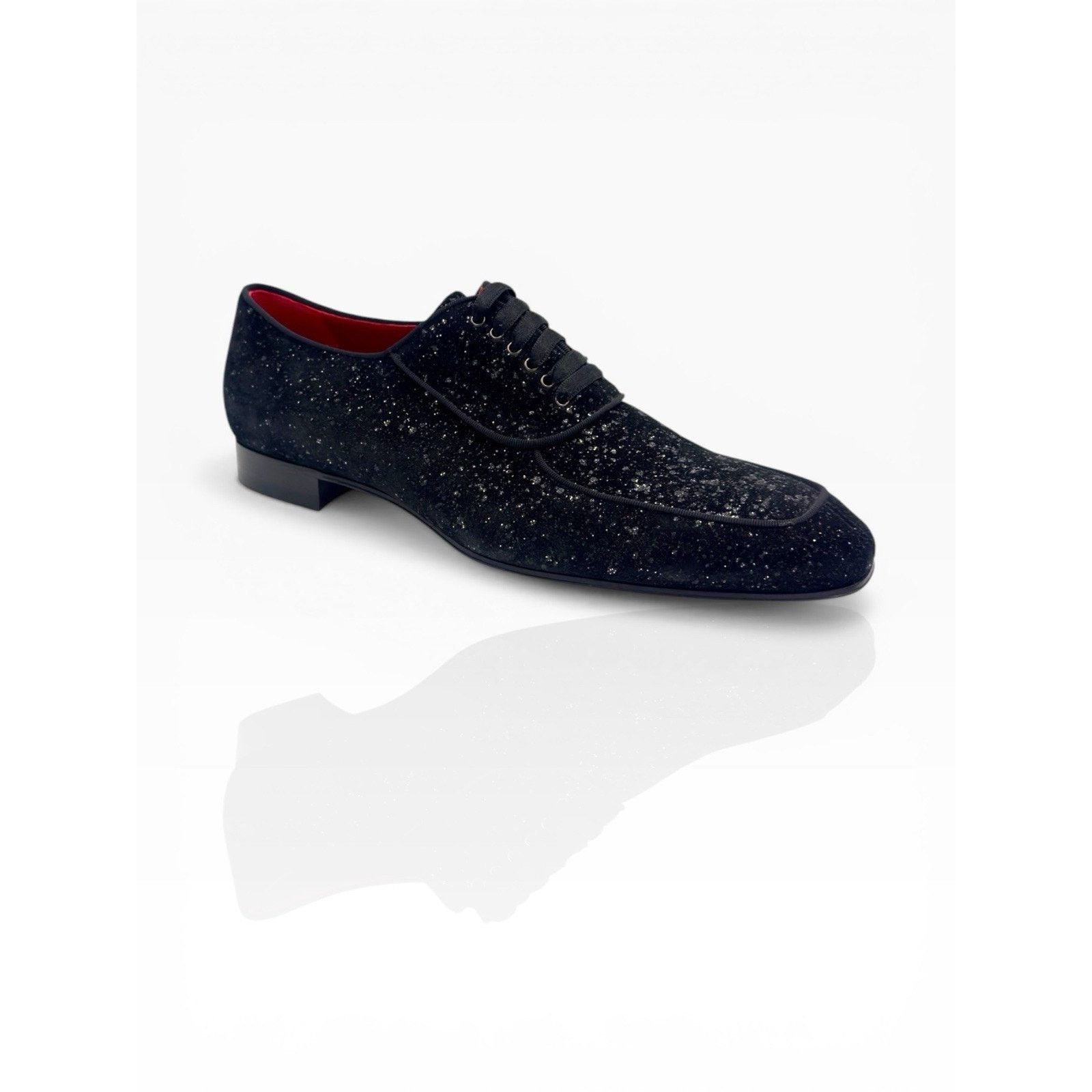 Christian Louboutin Suede Black Sparkle Lafitte Lace Up Shoes EU 41 Size US 8 / EU 41 - 2 Thumbnail