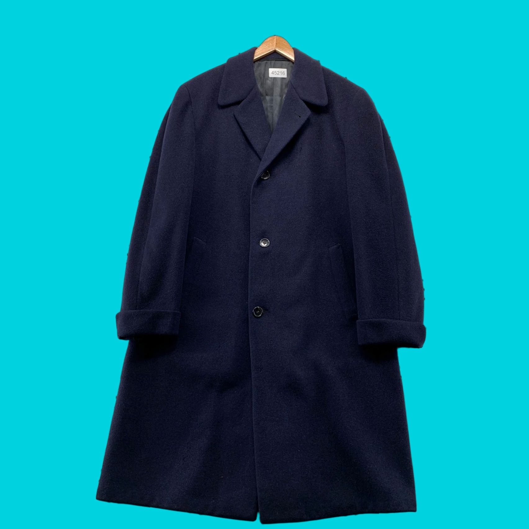 Vintage VINTAGE Kuppenheimer Wool Overcoat 40s 50s Mens 42 Navy Blue Made Union USA Jacket Coat Long Wool Solid Button Winter Fall Women? No gender. Size US XS / EU 42 / 0 - 1 Thumbnail