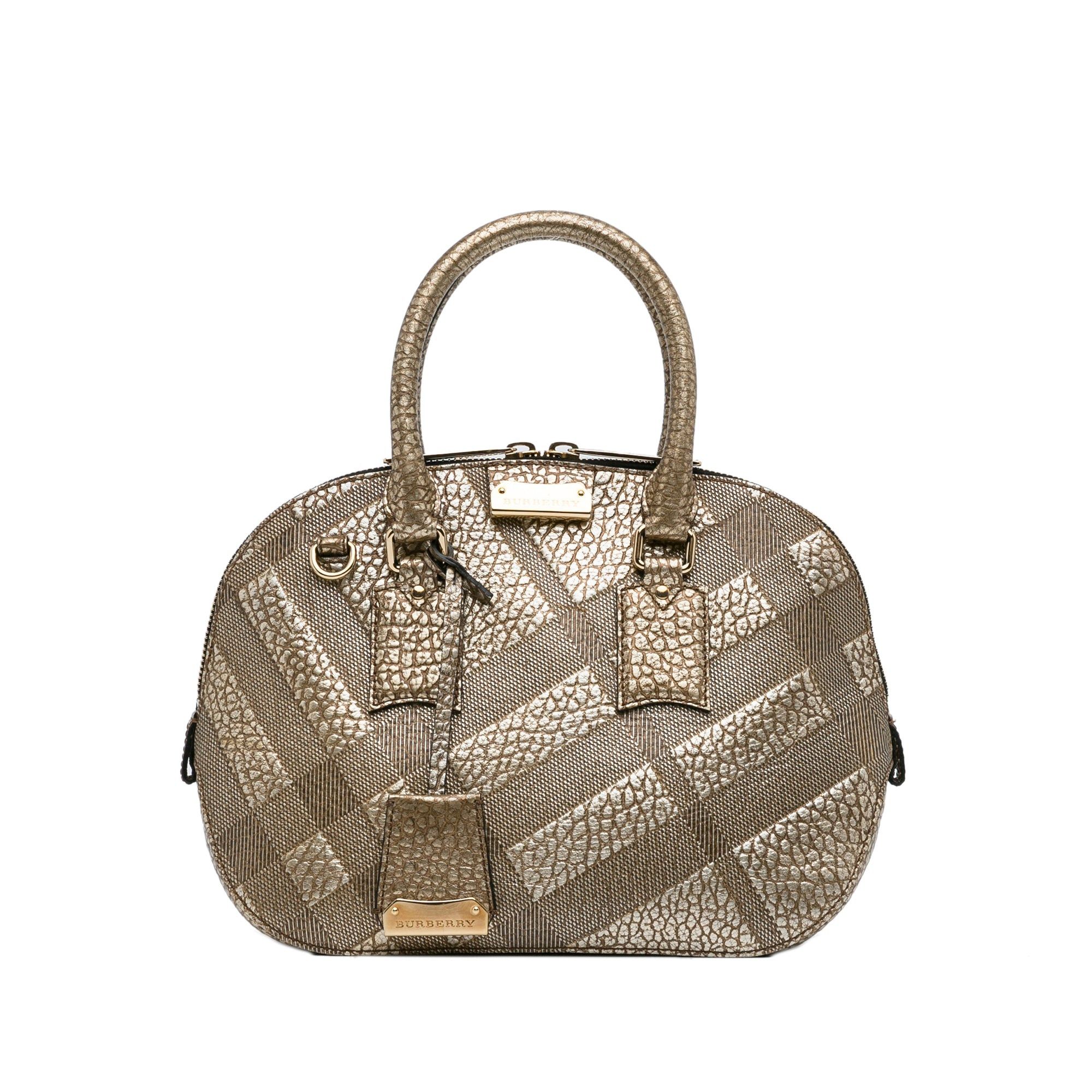 Burberry Burberry Embossed Leather Orchard Handle Bag Brown Size ONE SIZE - 1 Thumbnail