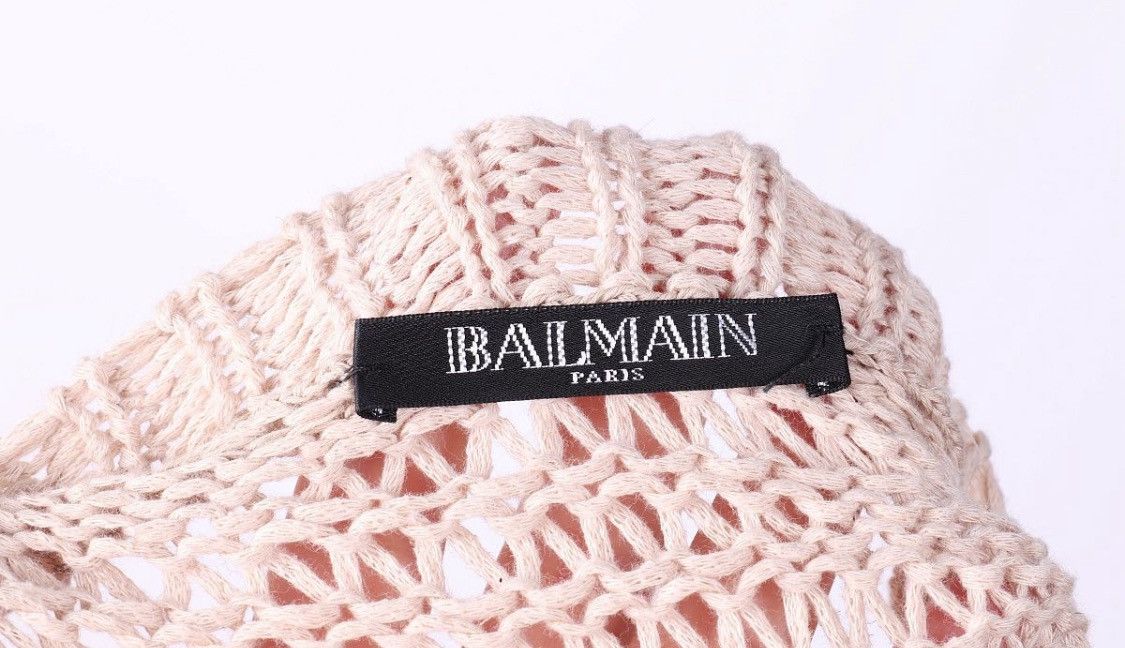 Balmain Balmain Distressed Linen Knit Crew Neck Sweater Size US XXL / EU 58 / 5 - 4 Thumbnail