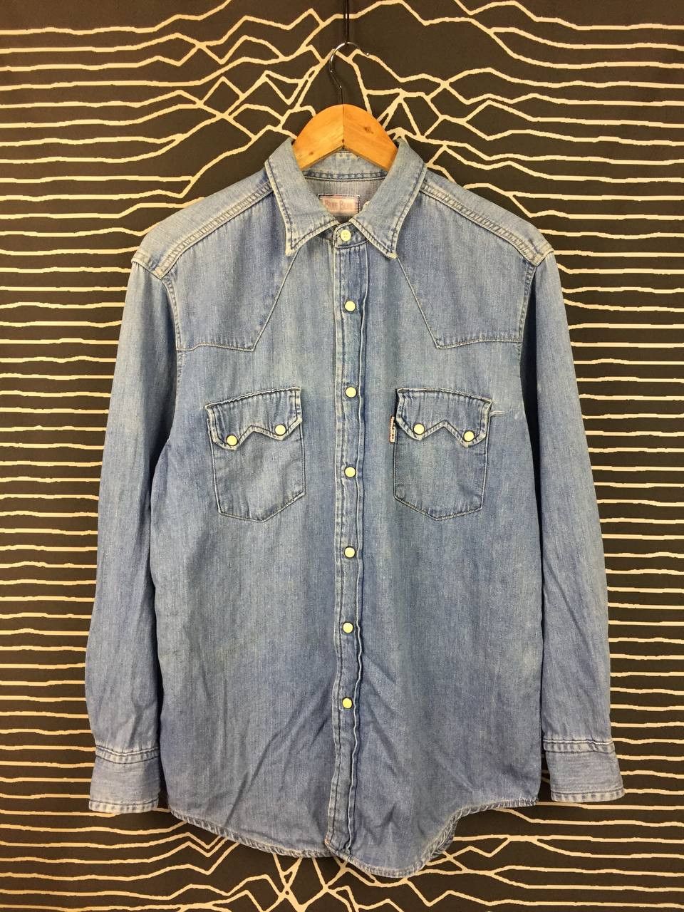 Blue Blue Japan Blue Blue Japan Distressed Sawtooth Western Denim Shirt Size US M / EU 48-50 / 2 - 1 Thumbnail
