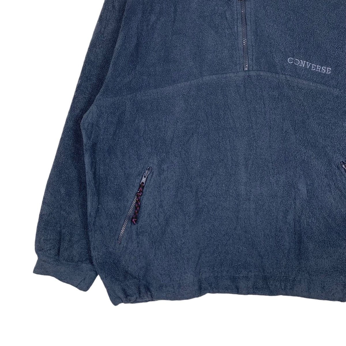 Converse CONVERSE Small Logo Half Zip Blue Fleece Pullover #1406-C59 Size US L / EU 52-54 / 3 - 3 Thumbnail