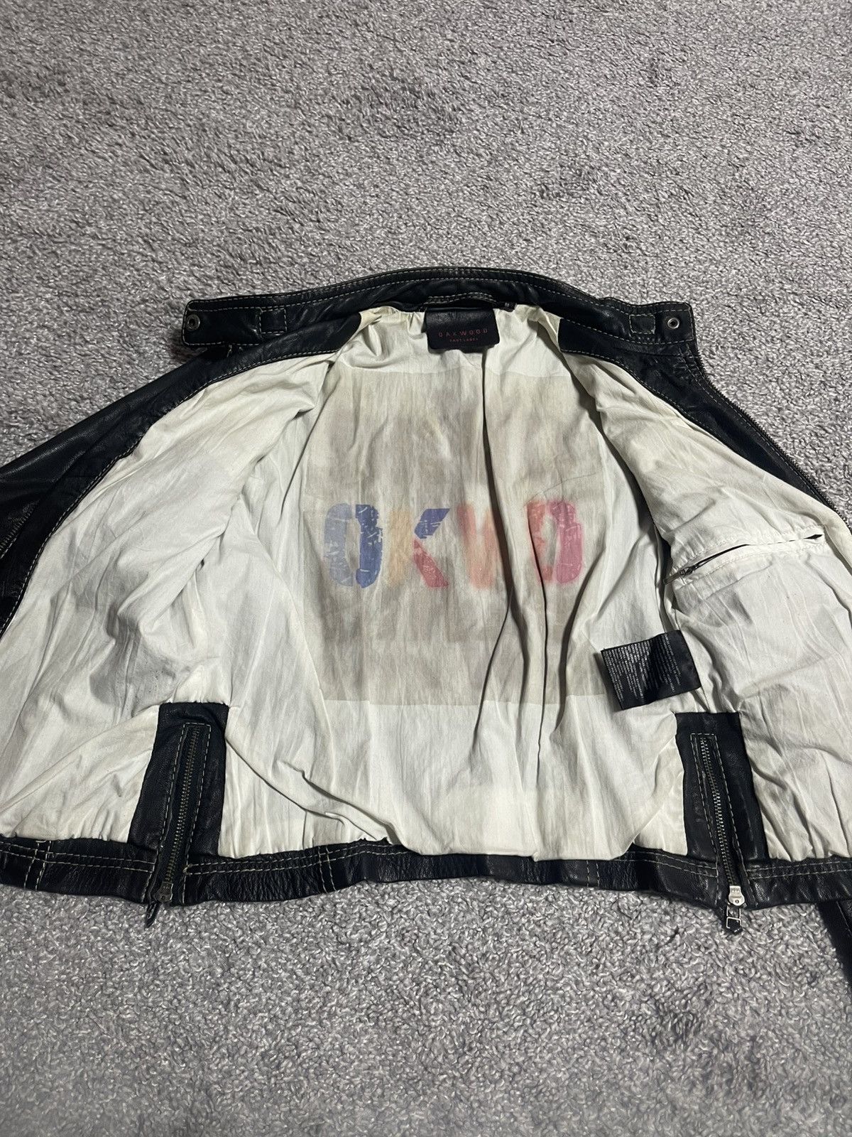 Japanese Brand × Vintage OAKWOOD VINTAGE Y2K LEATHER JACKET BLACK SIZE M-S Size M / US 6-8 / IT 42-44 - 12 Thumbnail