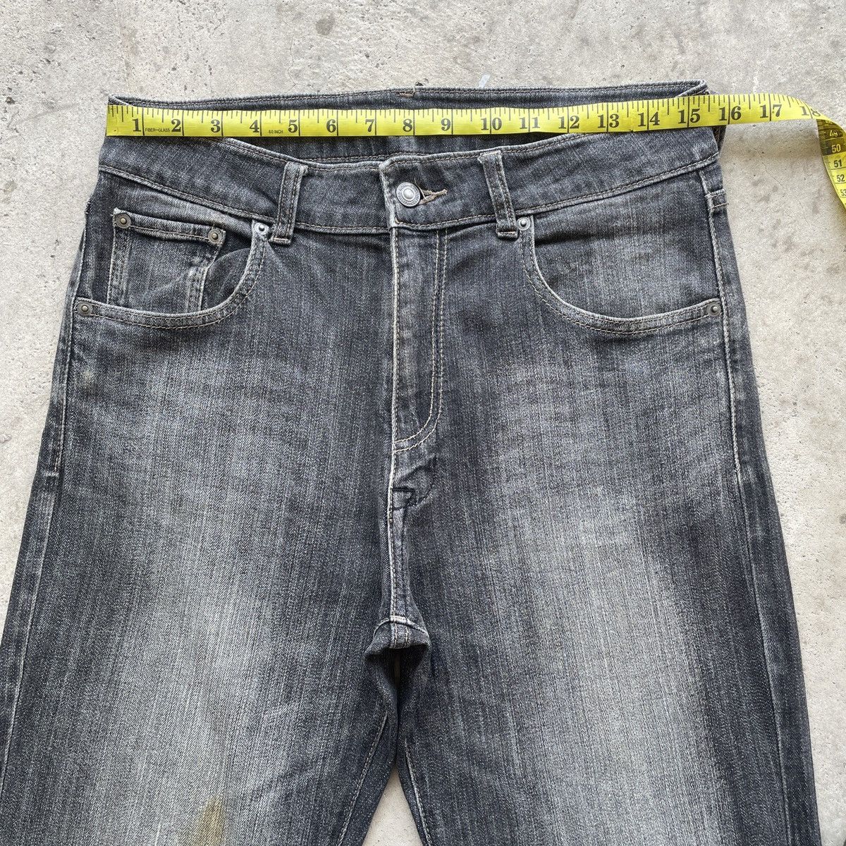 Japanese Brand Vintage Japanese Jeans Black Faded Denim Pants W31x30 Size US 31 - 6 Thumbnail