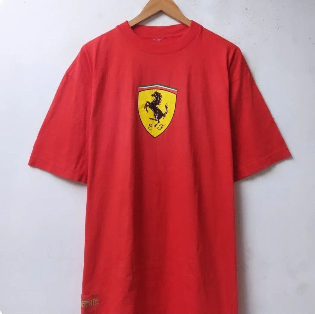 Ferrari × Vintage Vtg Early 2000s SF Scuderia Ferrari Iconic Logo Tshirt Size US XL / EU 56 / 4 - 2 Thumbnail