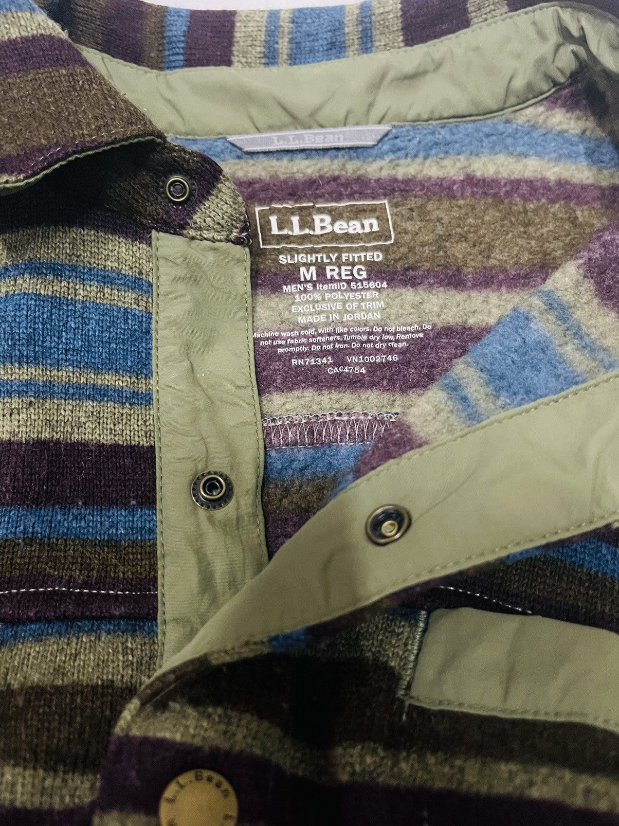 L.L. Bean LL Bean Button Tap Fleece Jacket (05) Size US L / EU 52-54 / 3 - 6 Thumbnail