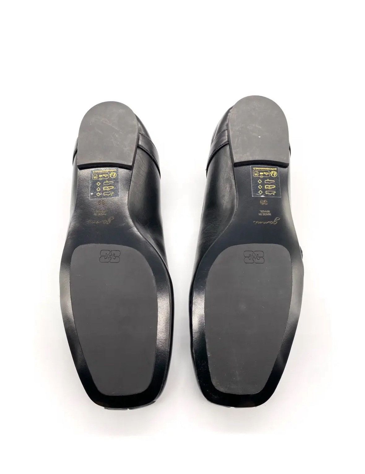Ganni GANNI Black Leather Lace-Up Ballet Flats with Silver Eyelets Size US 9 / IT 39 - 7 Thumbnail