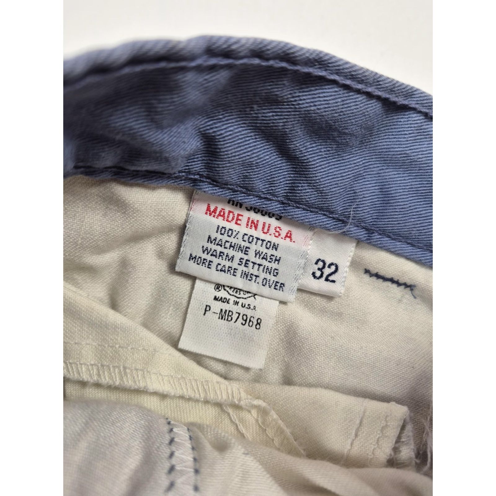Calvin Klein VINTAGE Calvin Klein Jeans Mens 32x34 Pale Slate Pleated Chino USA 90s Blue Khakis Stretch? Size US 32 / EU 48 - 7 Thumbnail