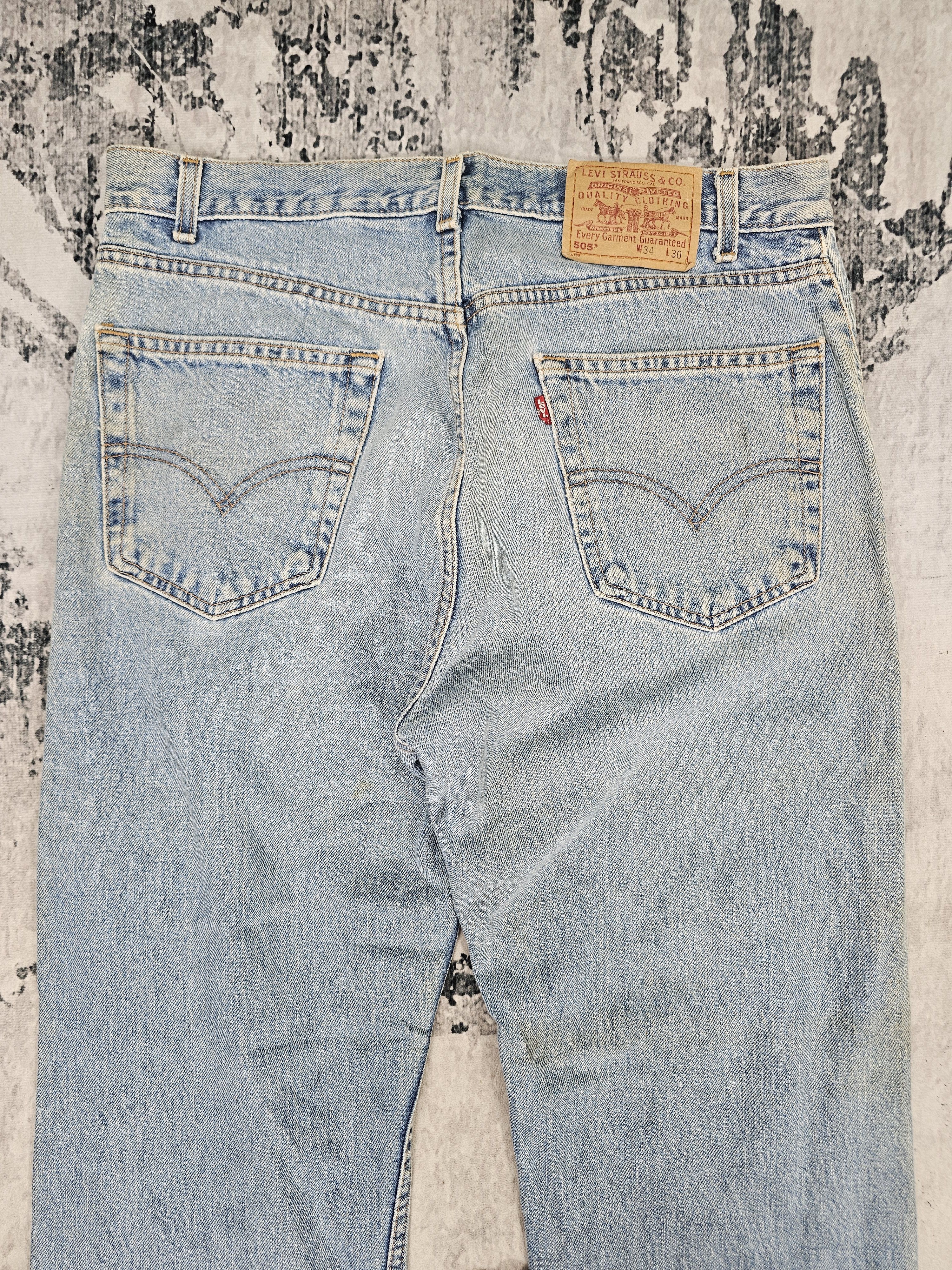 Levi's Vintage Clothing Vtg 90's LEVIS 505 Regular Fit Stain Blue Jeans L0560 Size US 34 / EU 50 - 10 Thumbnail