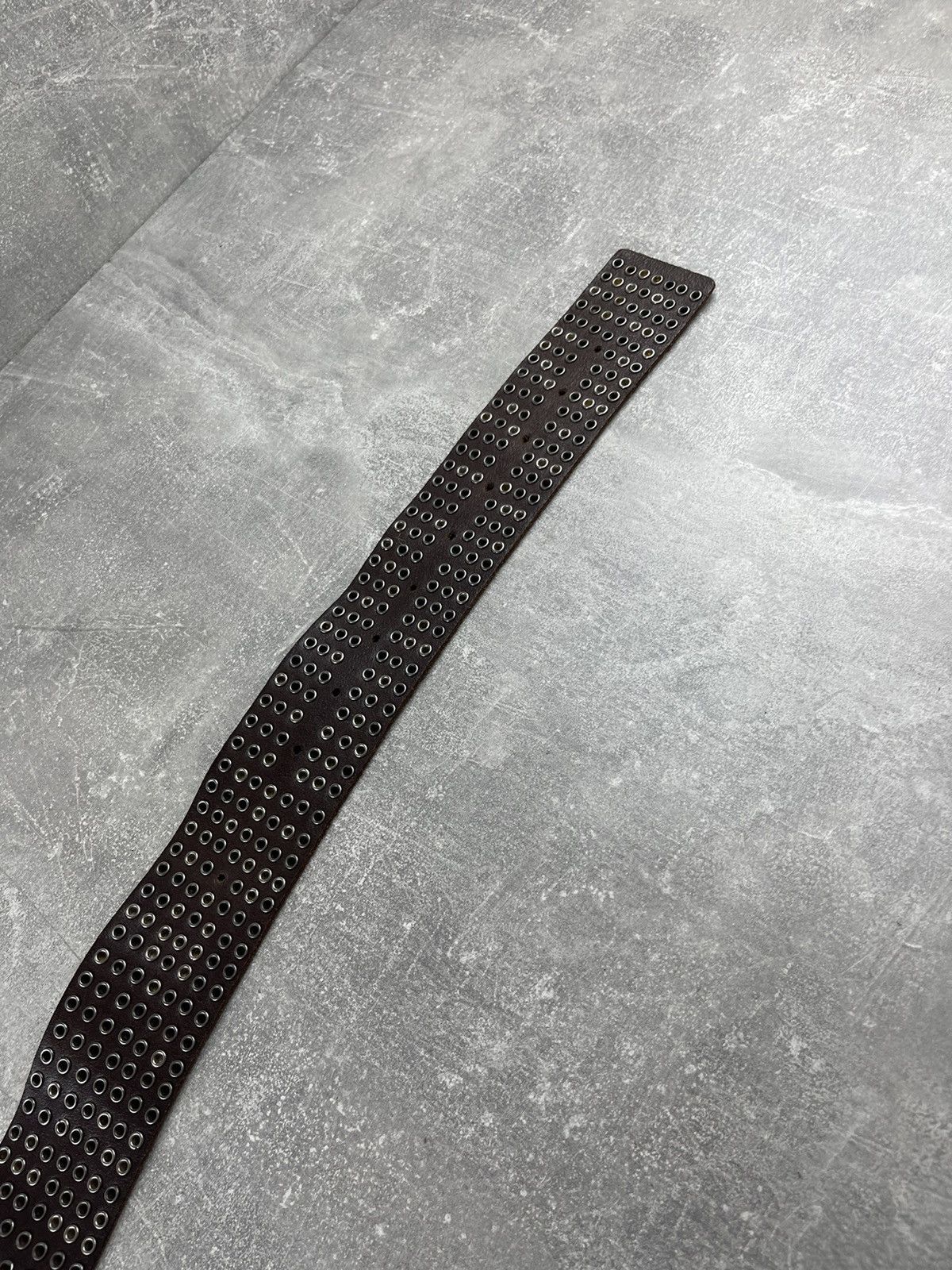 Seditionaries Vintage Wide Avant Garde Brown Grommet Rock Leather Belt Size ONE SIZE - 5 Thumbnail