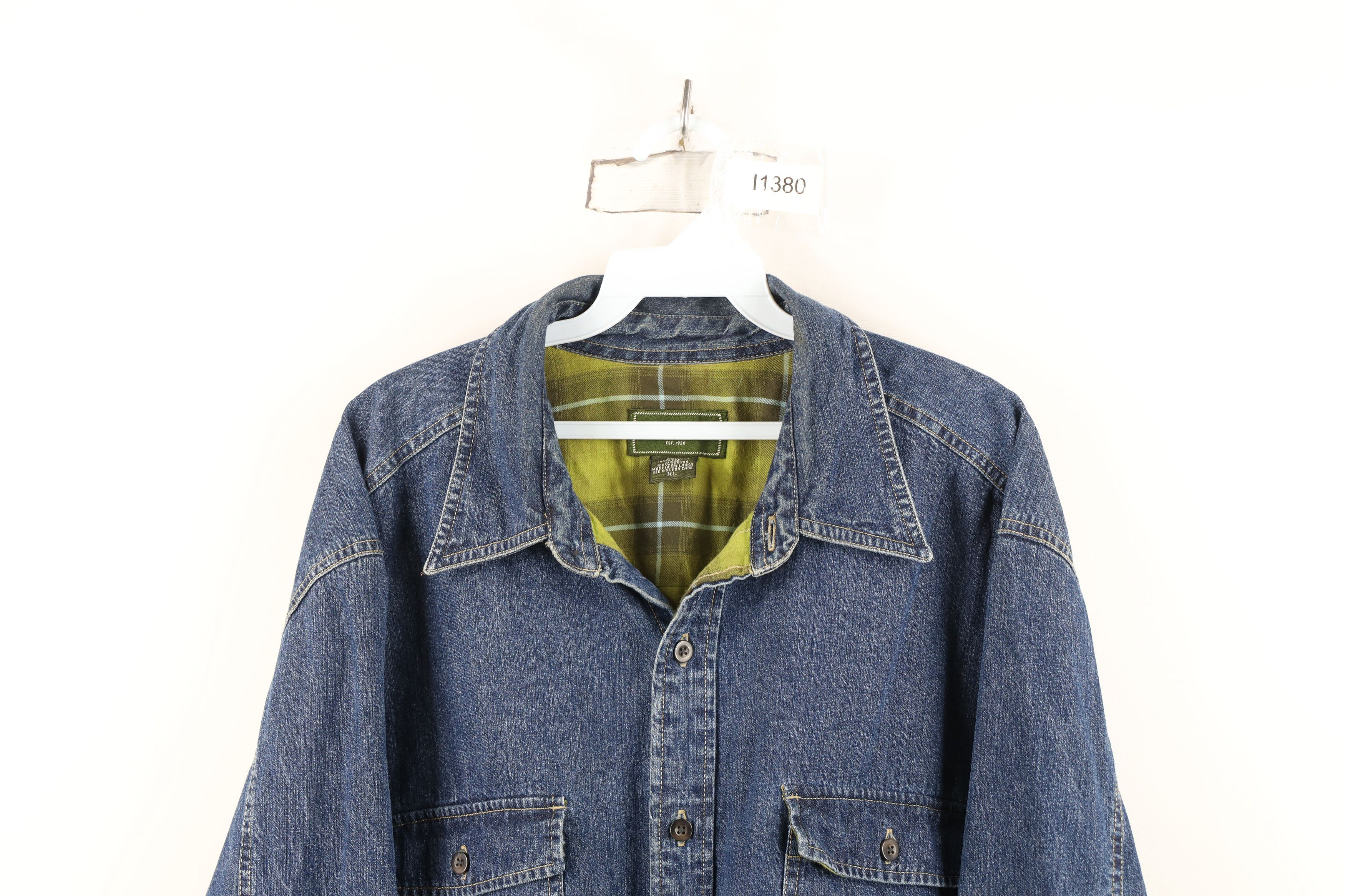 Eddie Bauer Vintage Y2K Eddie Bauer Lined Denim Shirt Jacket Jac Shirt Size US XL / EU 56 / 4 - 2 Thumbnail