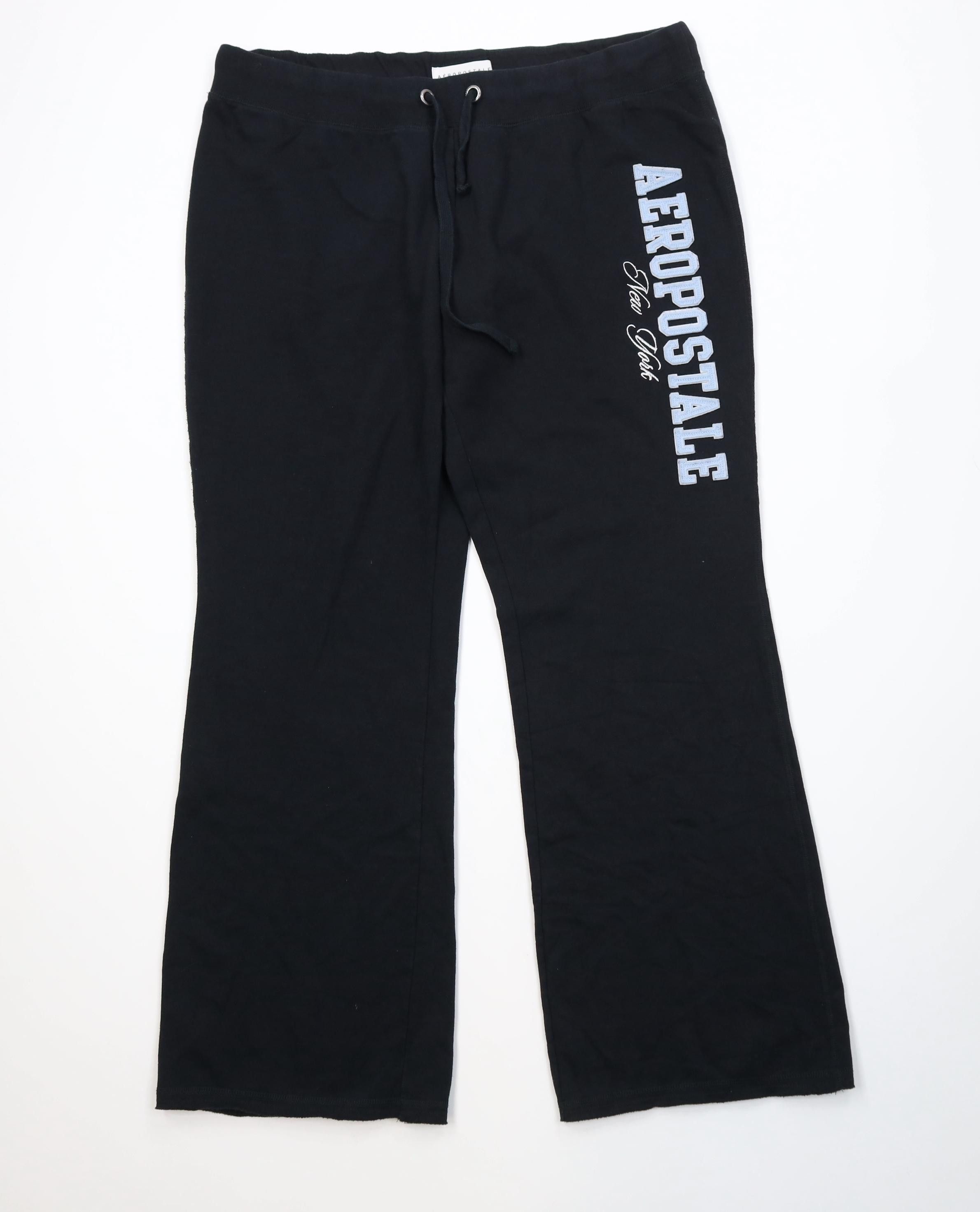 Aeropostale Vintage Y2K Aeropostale Babydoll Wide Leg Sweatpants Black Size 36" / US 14 / IT 50 - 1 Thumbnail