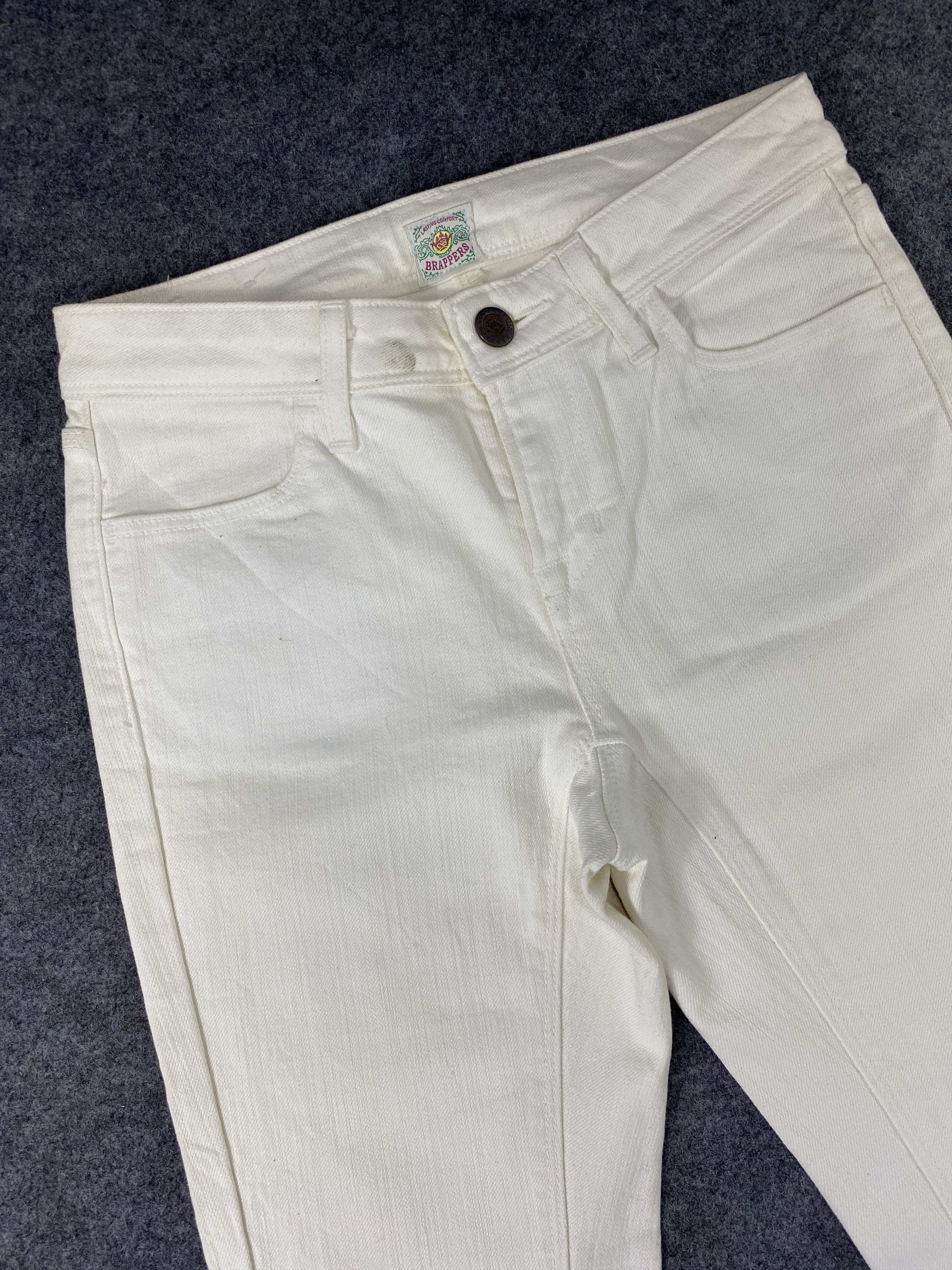Japanese Brand Brappers Lasting Comfort White Flare Jeans-J1059 Size 27" / US 4 / IT 40 - 5 Thumbnail
