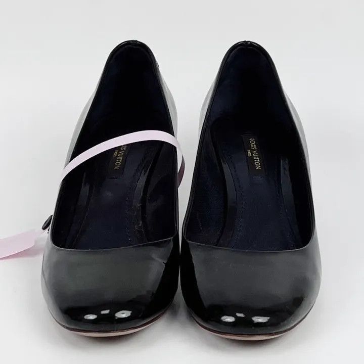 Louis Vuitton Louis Vuitton Black Patent Leather Heels -2508 Size US 6 / IT 36 - 2 Thumbnail