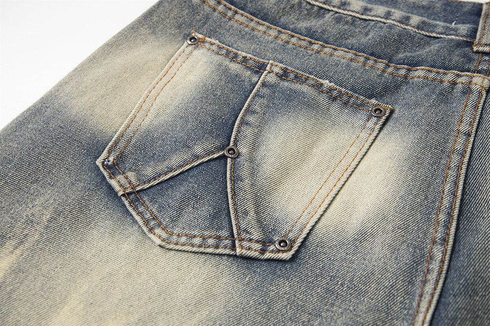 Vintage Men's Loose-Fit Straight-Leg Washed Denim Shorts Vibe Style Size US 32 / EU 48 - 4 Thumbnail