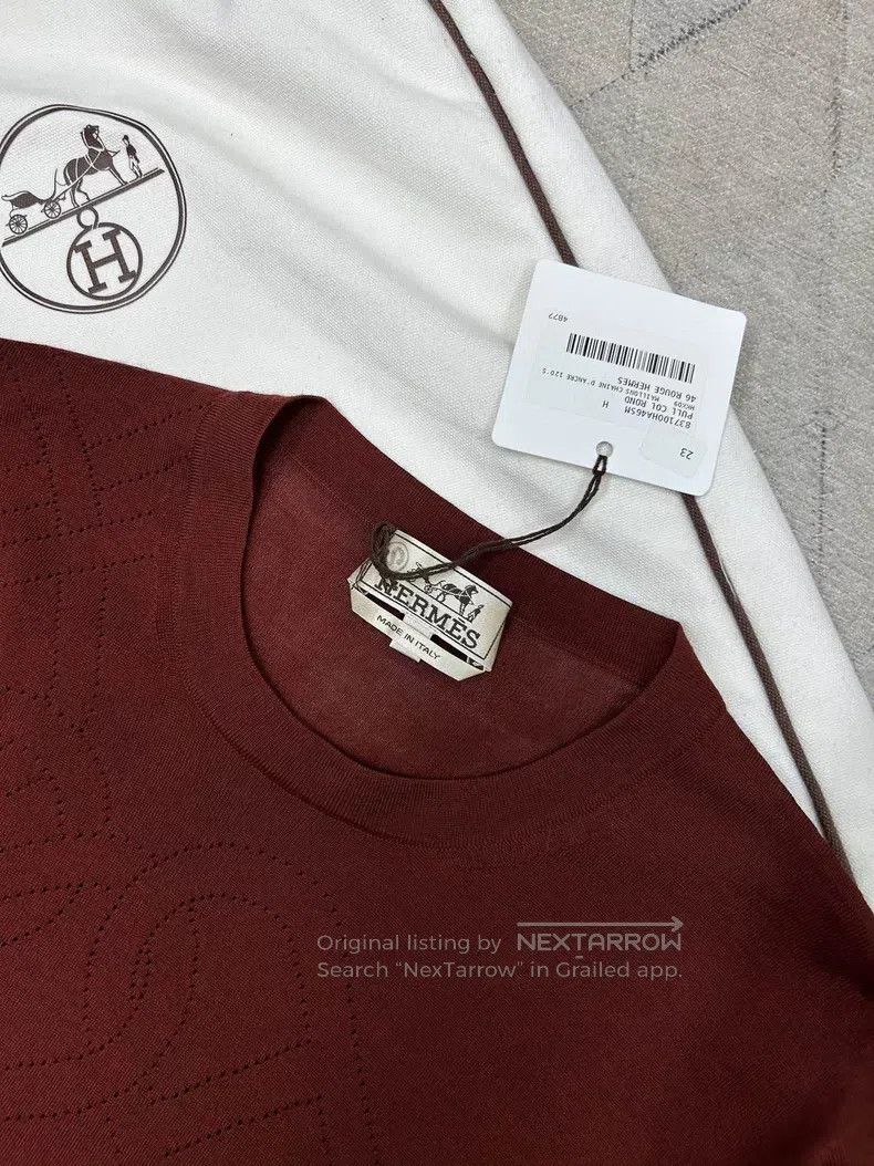 Hermes Hermes Pig nose full print wool sweater, Bordeaux red Size US S / EU 44-46 / 1 - 2 Thumbnail